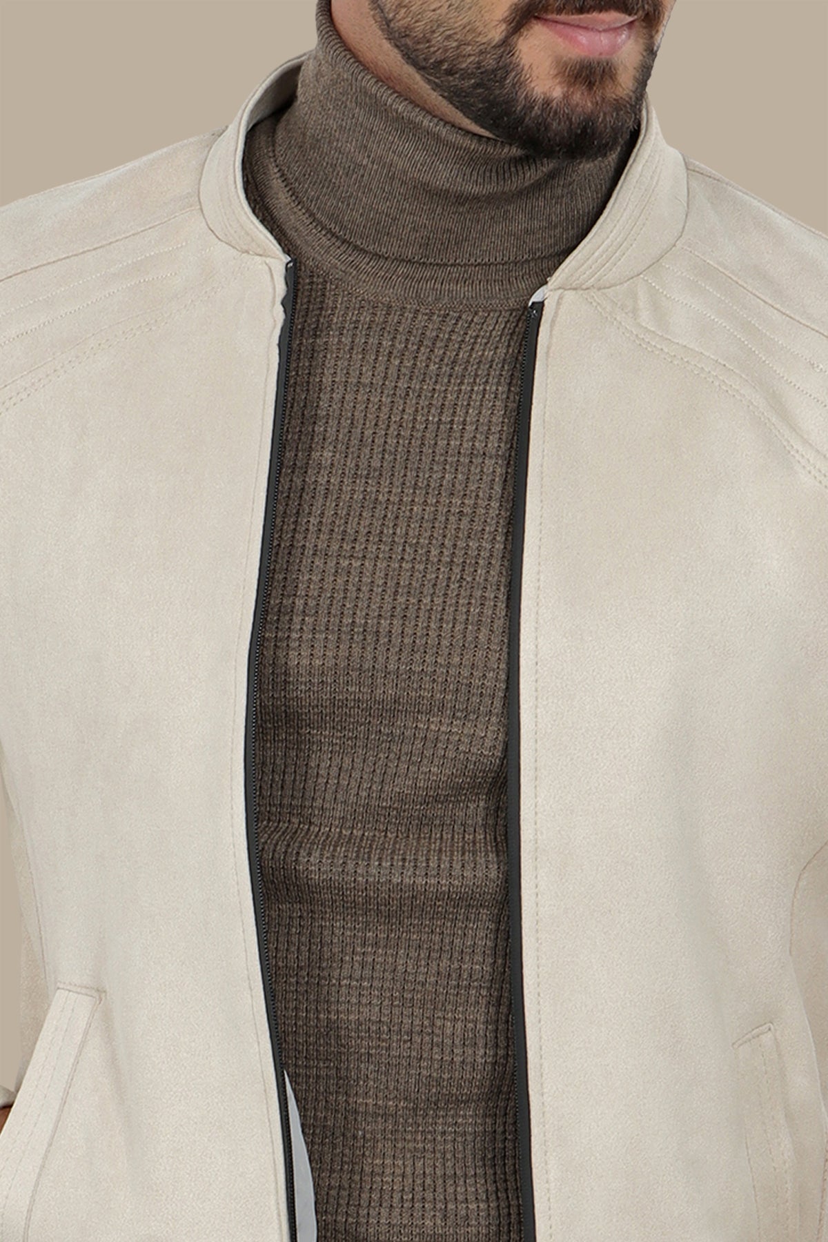 Comfort: Col Mao Faux Dan Jacket