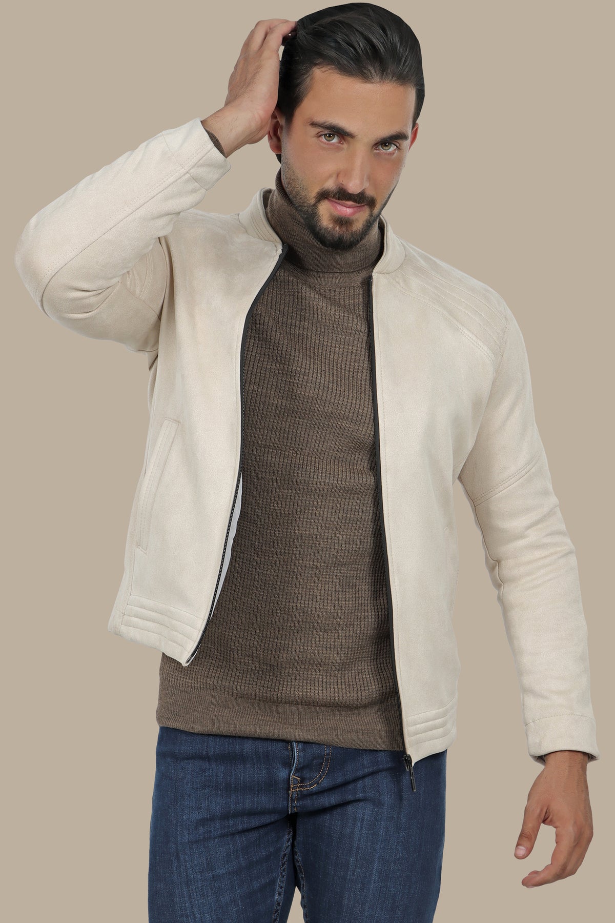 Comfort: Col Mao Faux Dan Jacket