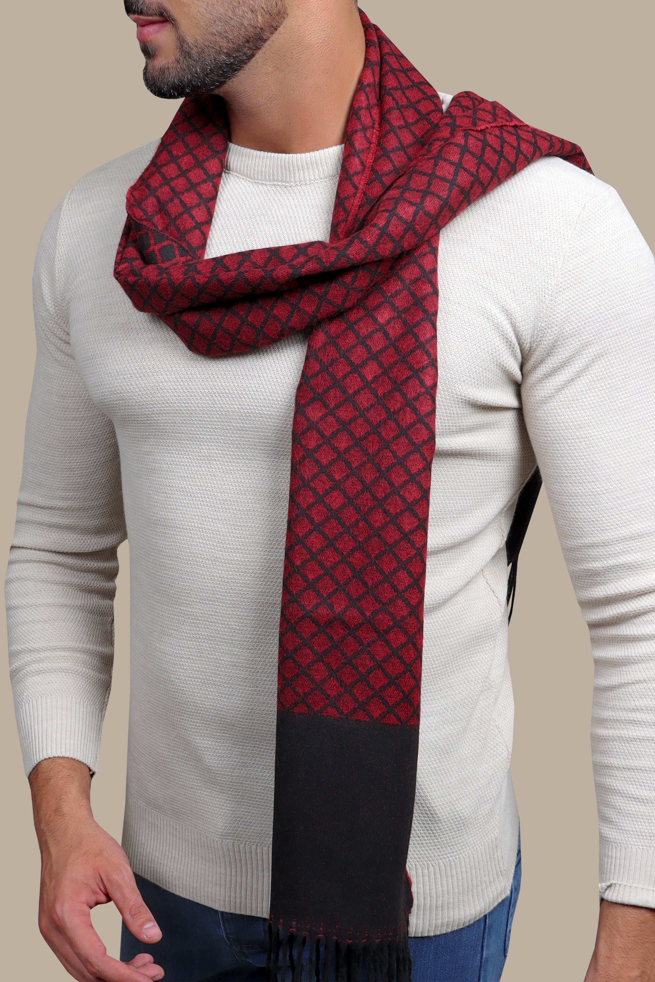 Red Designed Scarf
