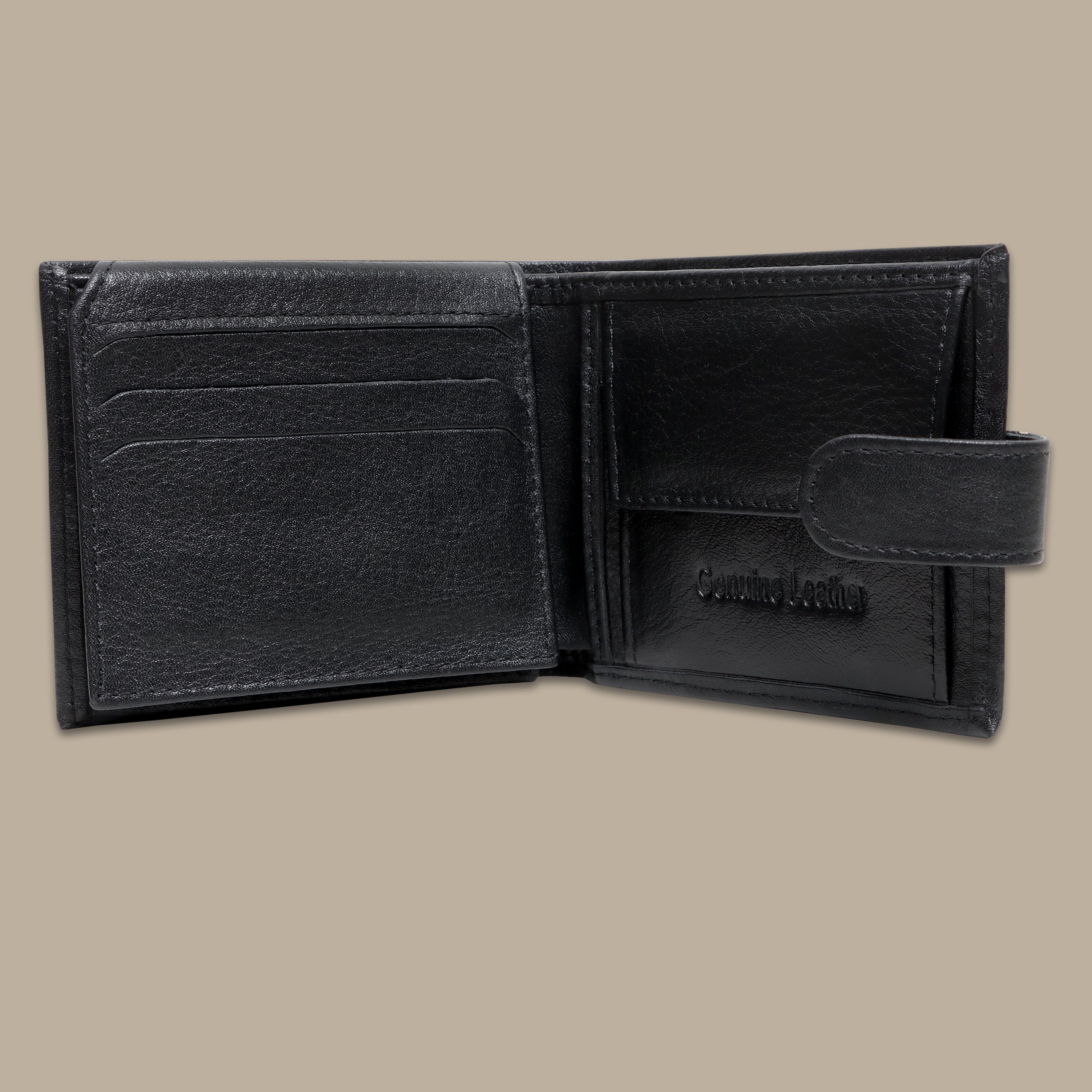 Jet Black Elegance: Stylish Wallet Flap Capsule for Timeless Sophistication