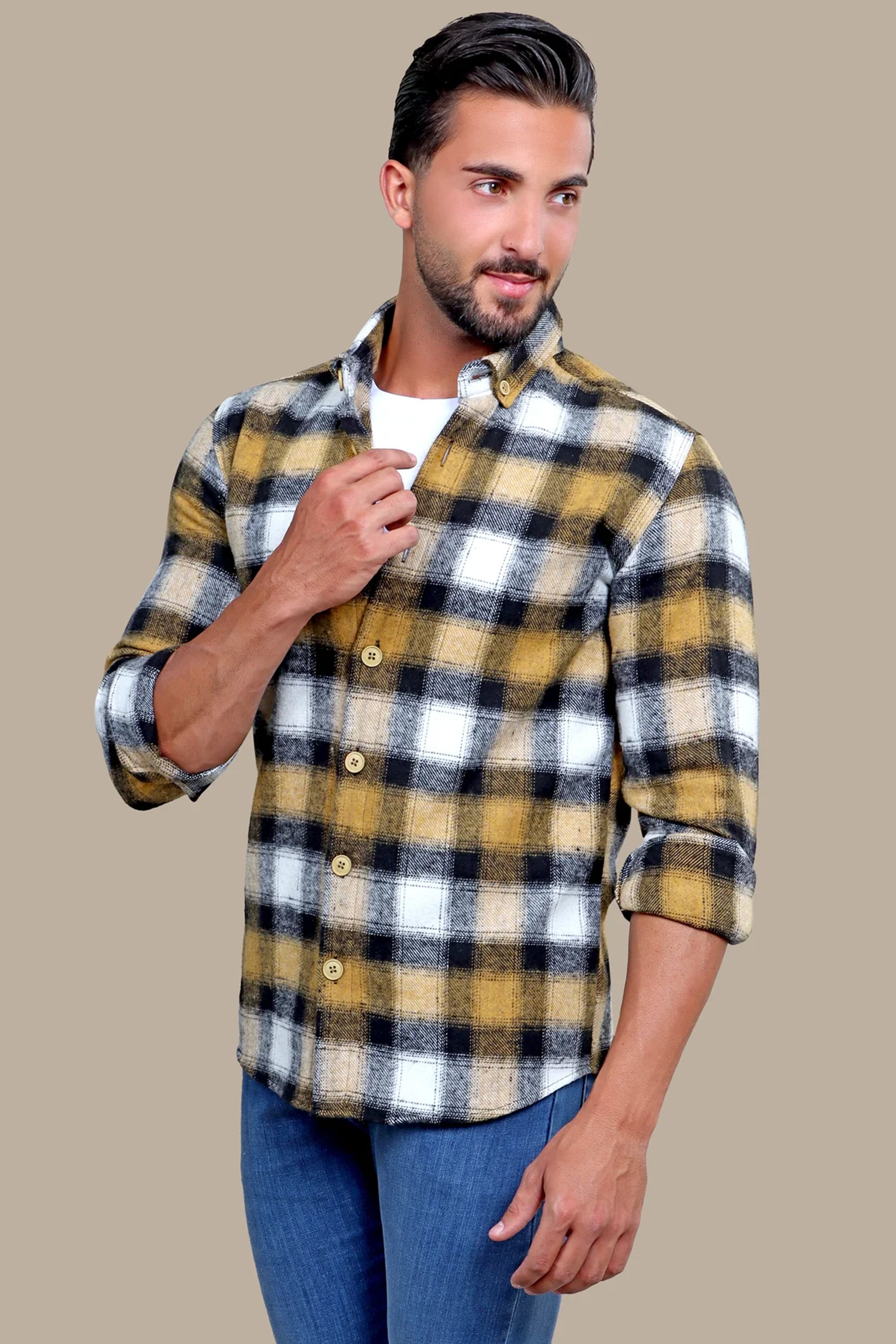 Yellow Checked Overshirt