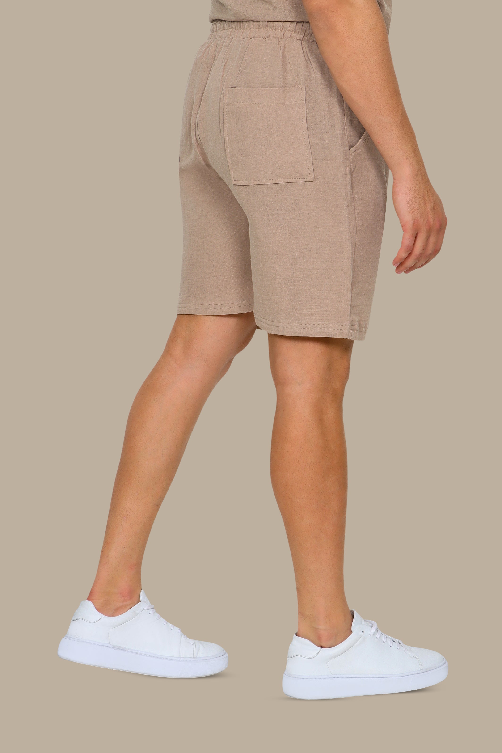 Beige Linen Shorts