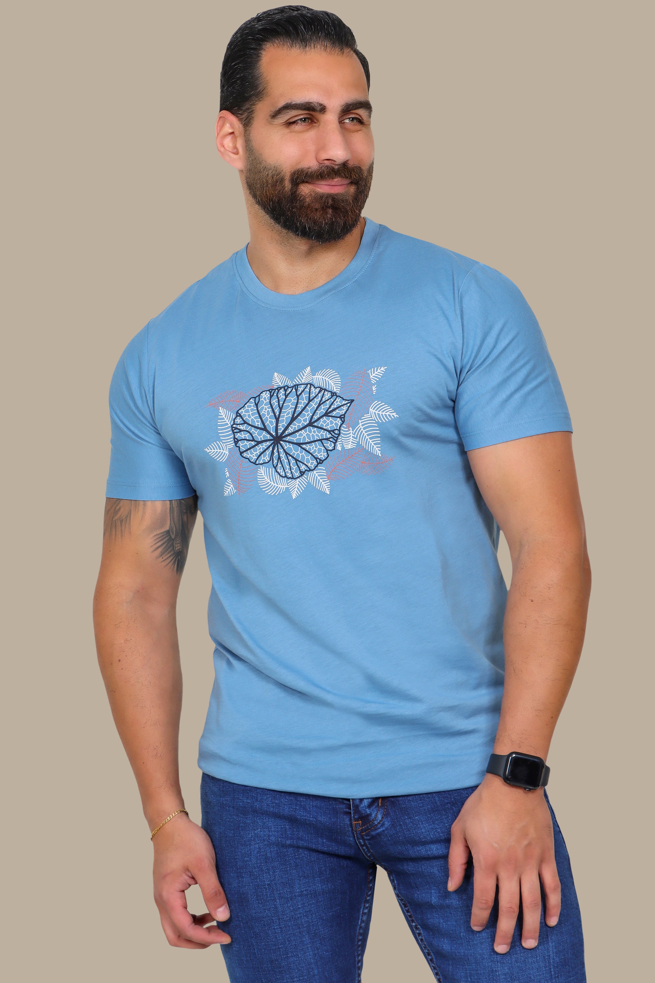 Nature Drift: Leaf Print T-Shirt