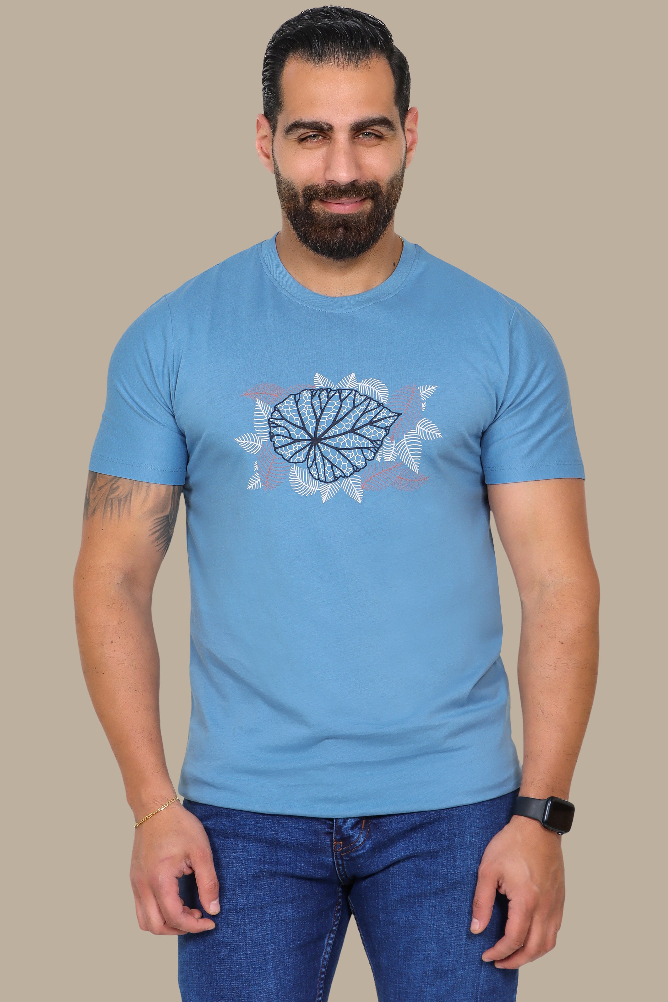 Nature Drift: Leaf Print T-Shirt