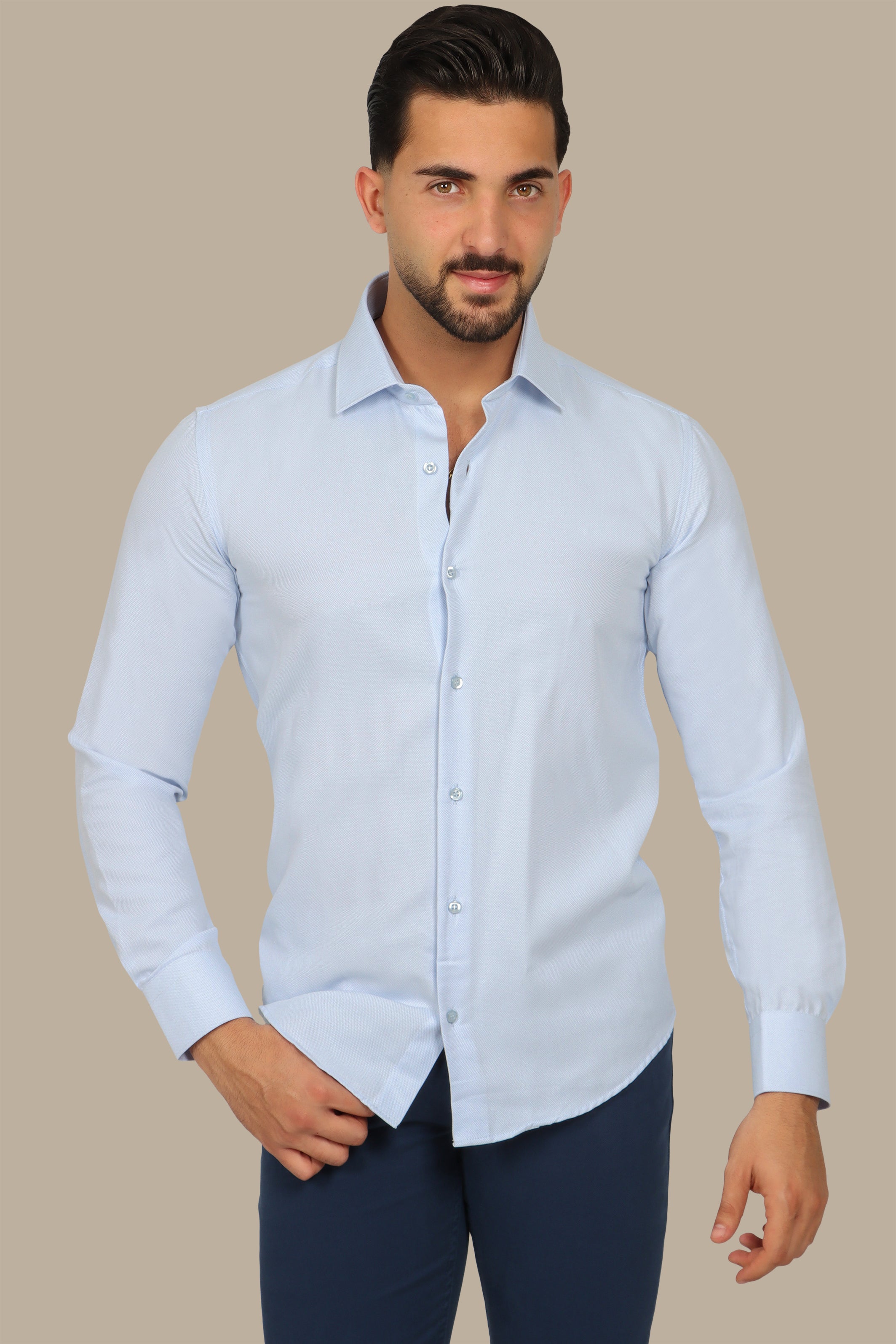 Light Blue Slim Oxford Shirt