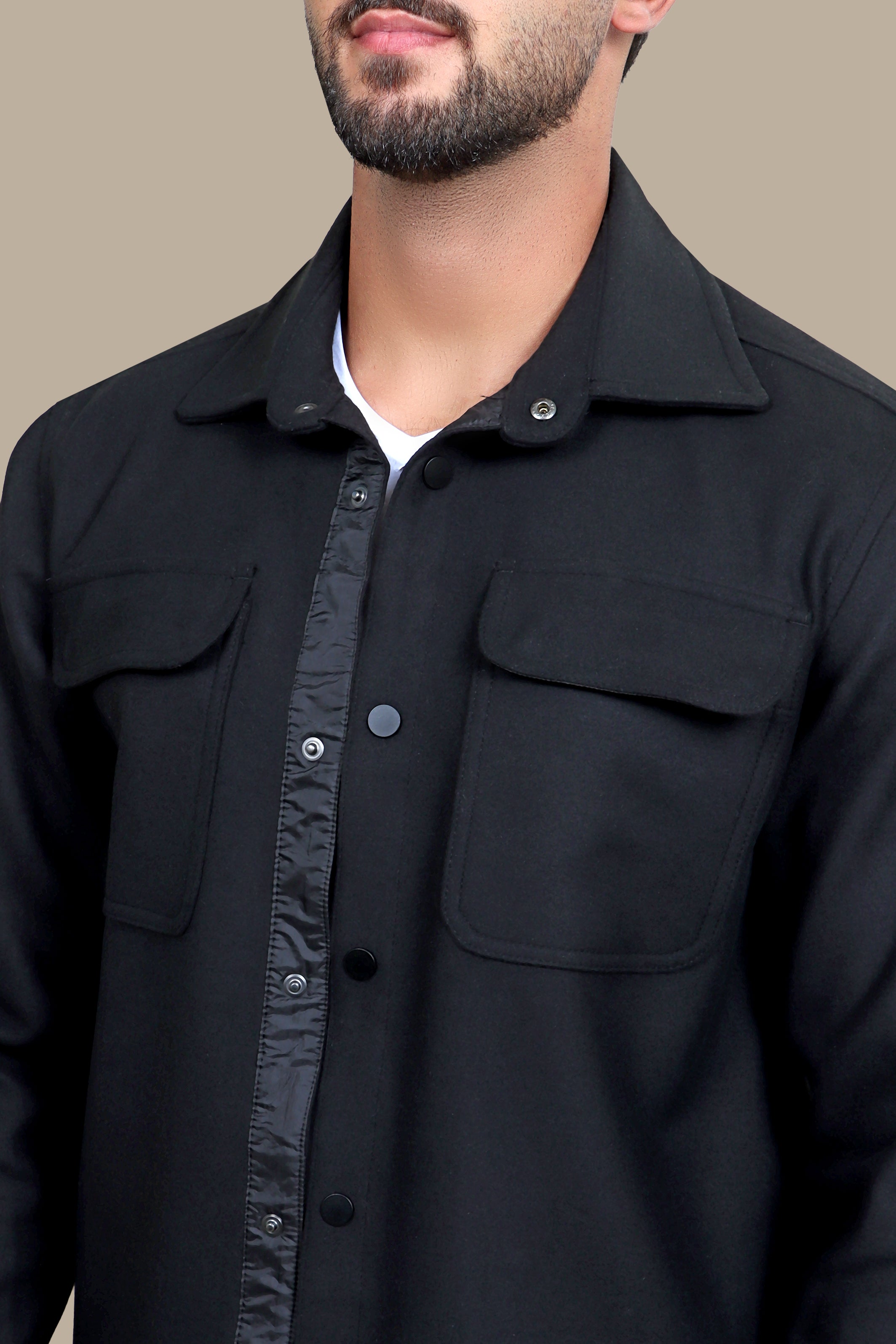 Black Jacket Comfort with Dual Flap Pockets: The Ultimate Style and Utility