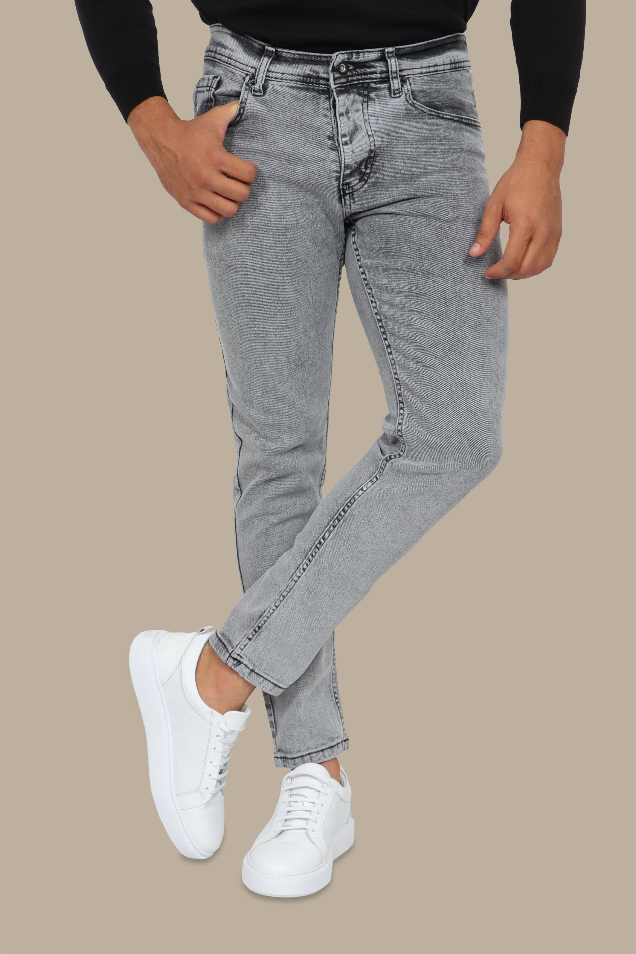 Jeans Délavé Slim Fit Grey