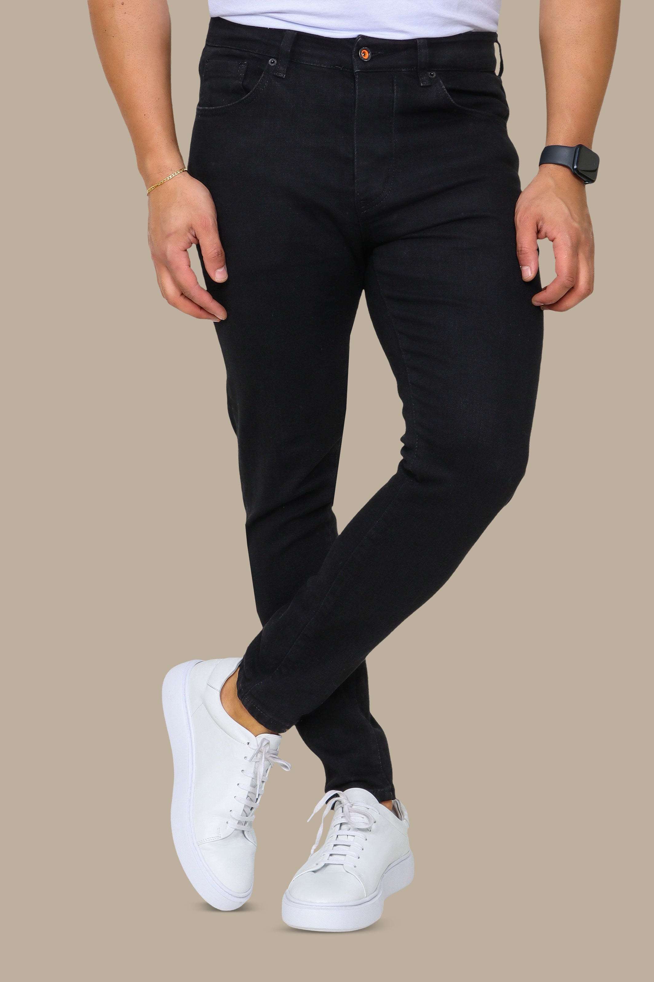 Black Plain Jeans – Regular Fit