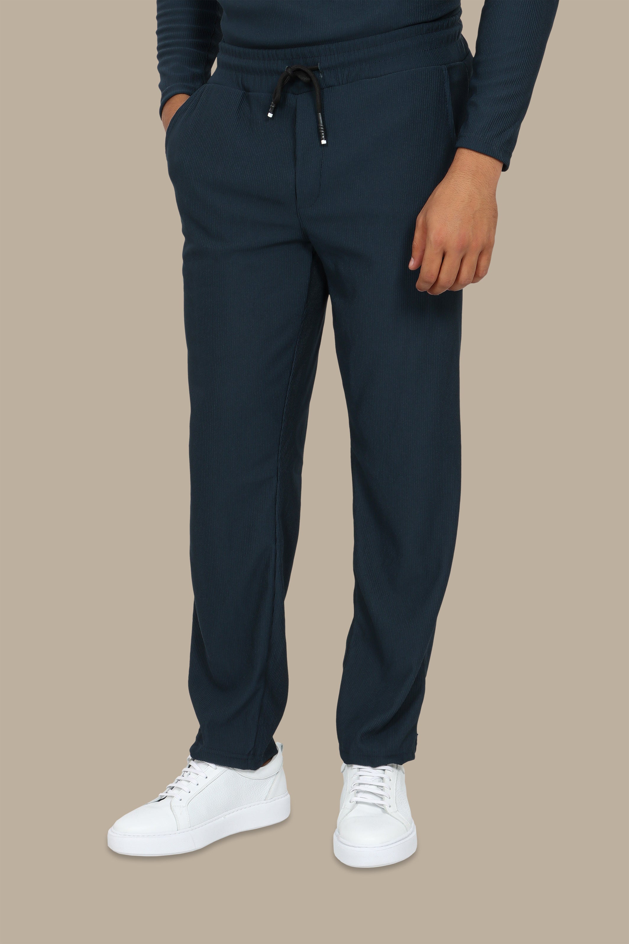 Pant Baggy Ribbed Plain Petrol