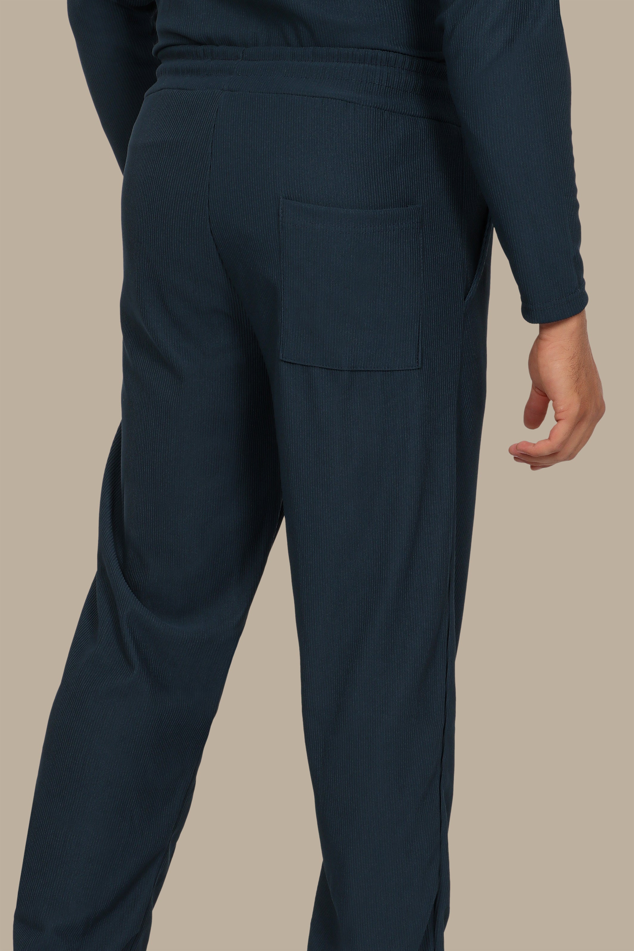 Pant Baggy Ribbed Plain Petrol