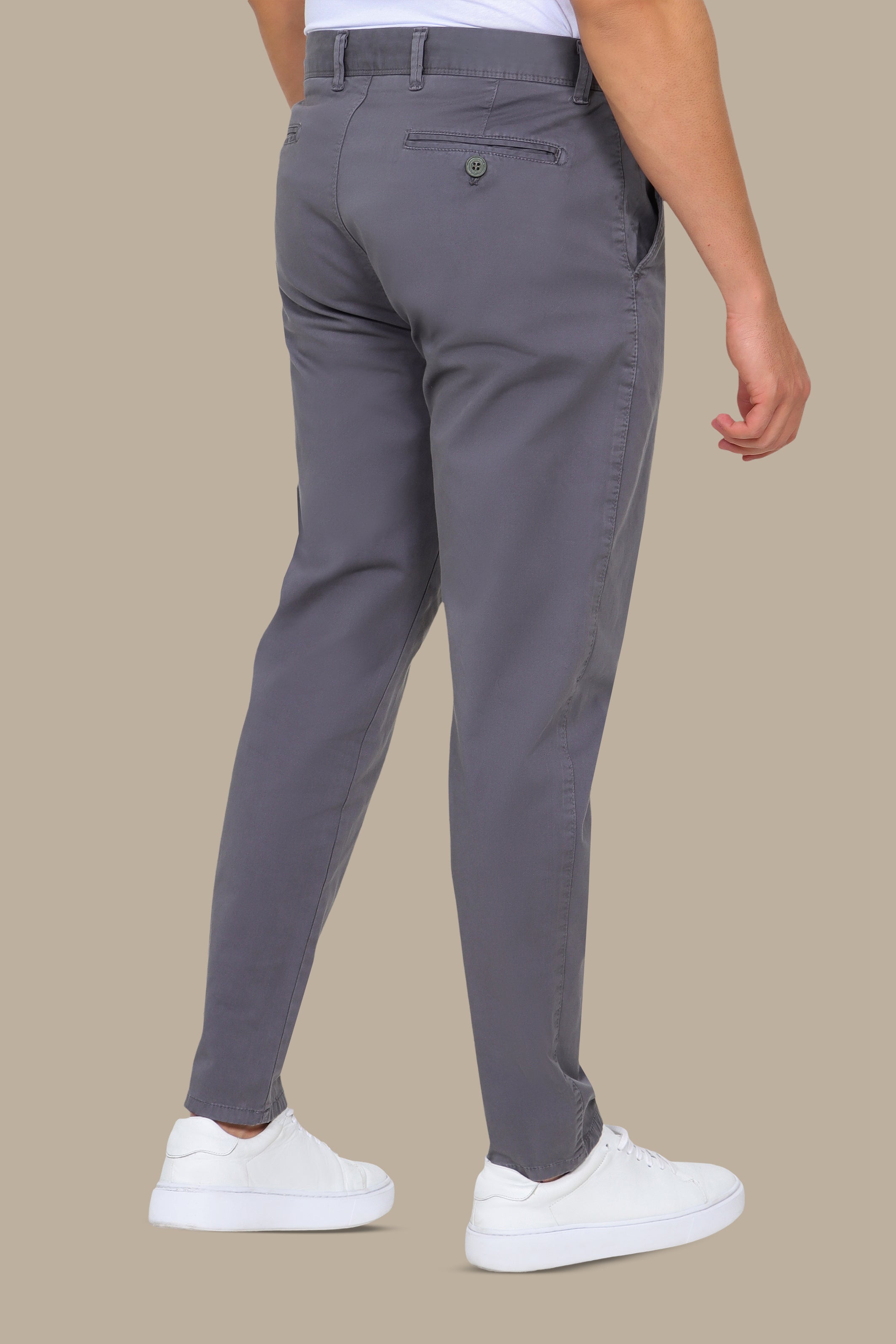 Grey Plain Chino Pants
