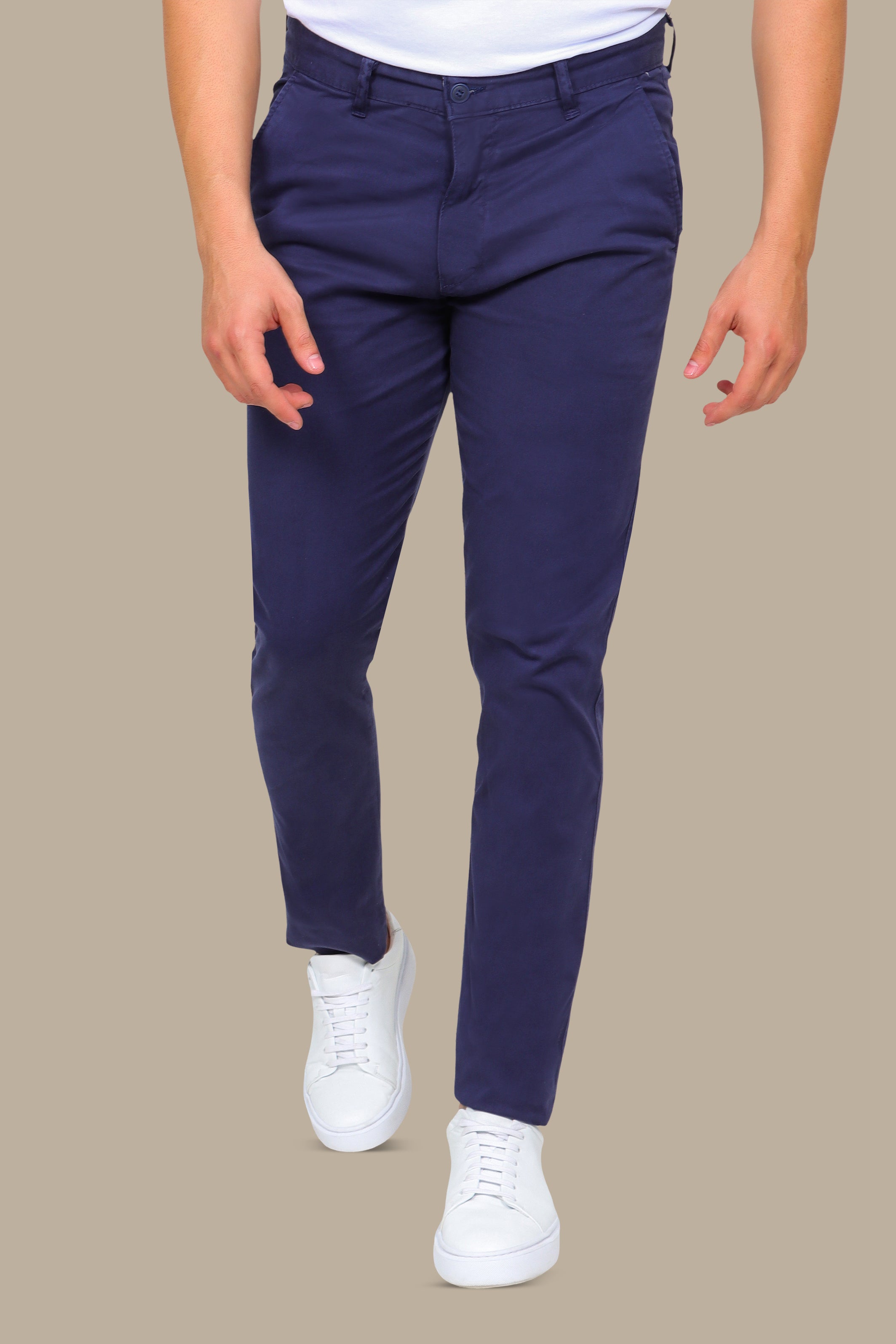 Navy Plain Chinos