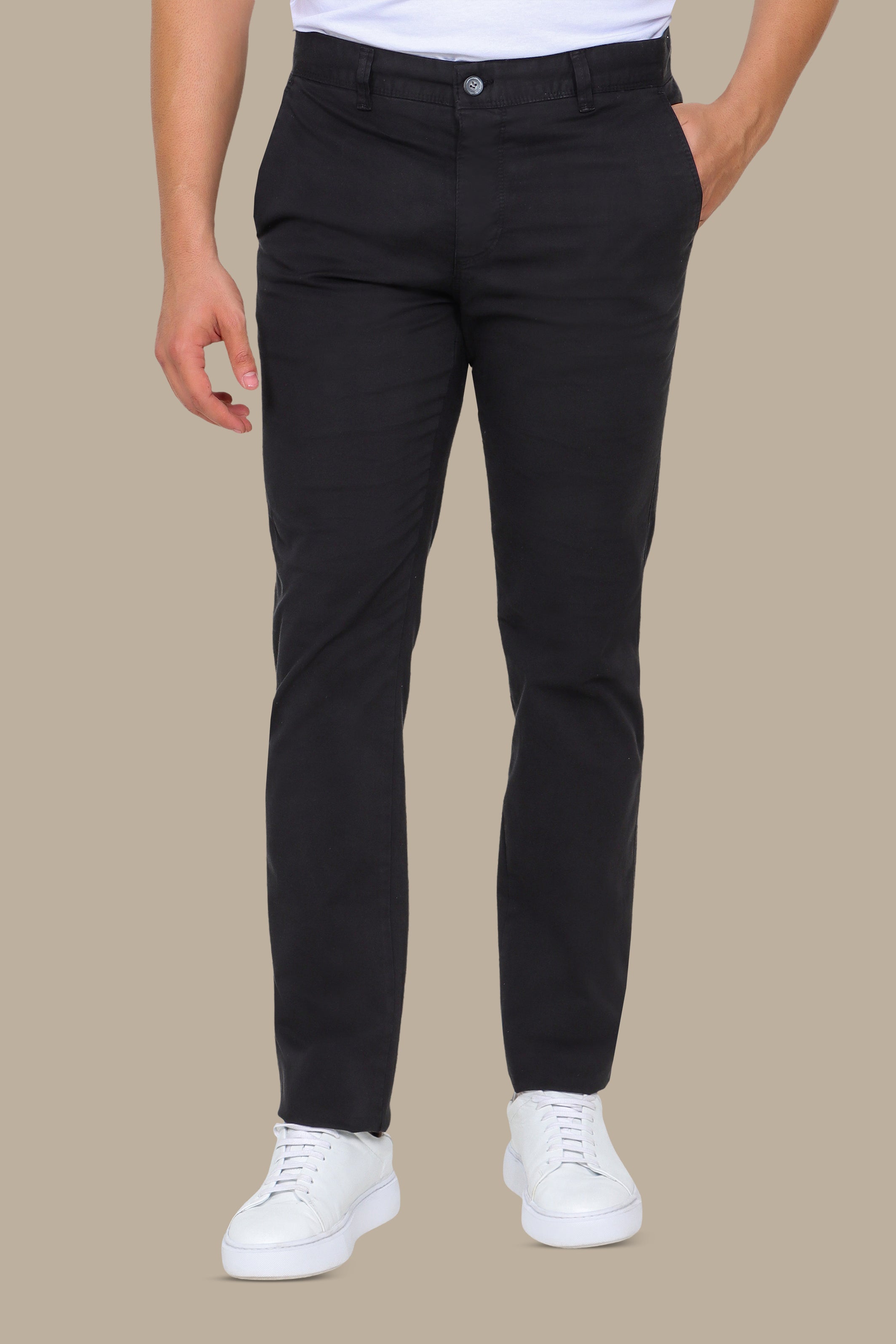 Black Plain Chinos