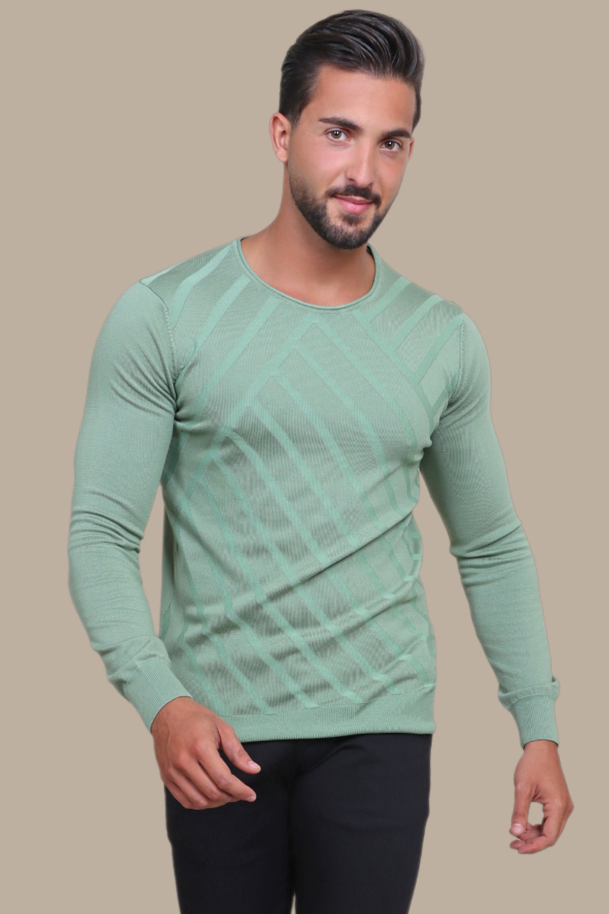 Striped Double-Neck Sweater