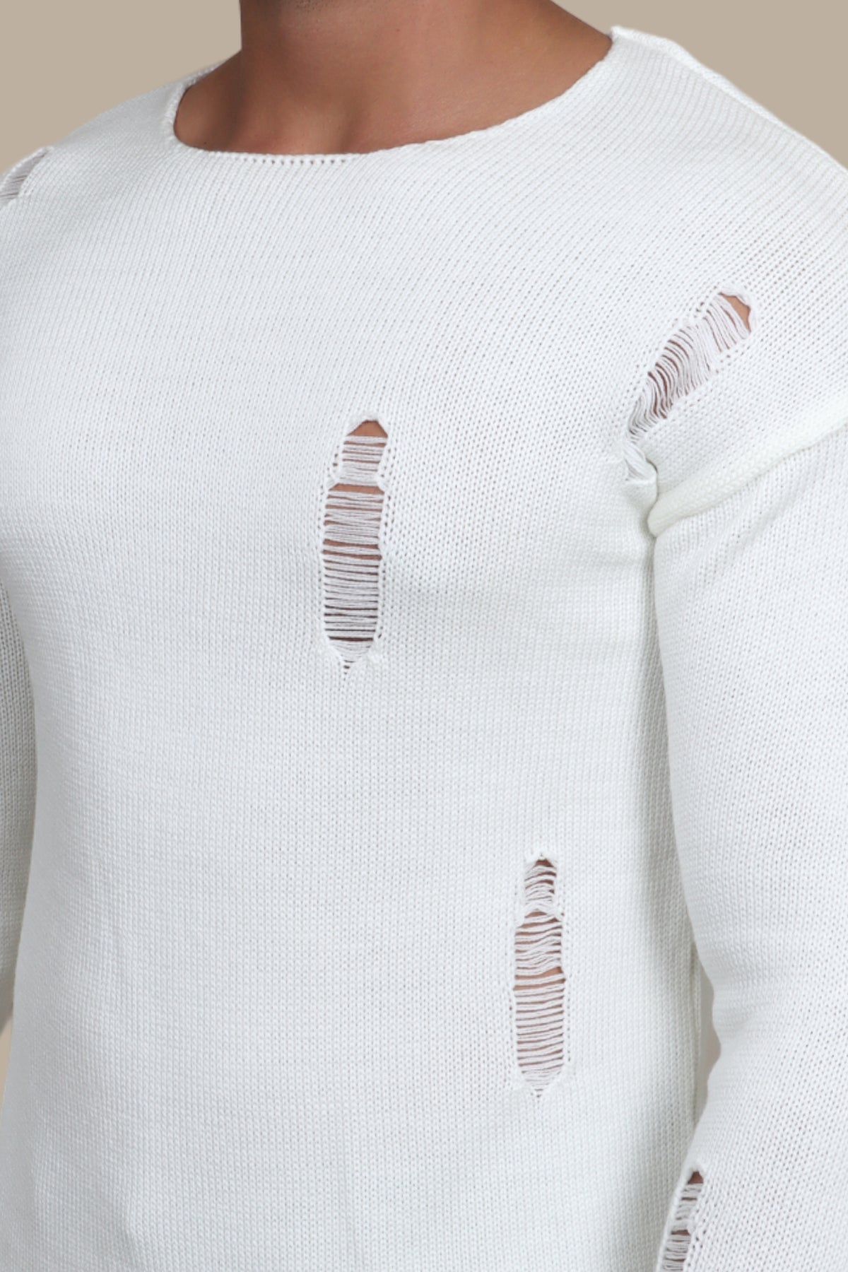 Beauty: The Distressed Open-Neck Sweater
