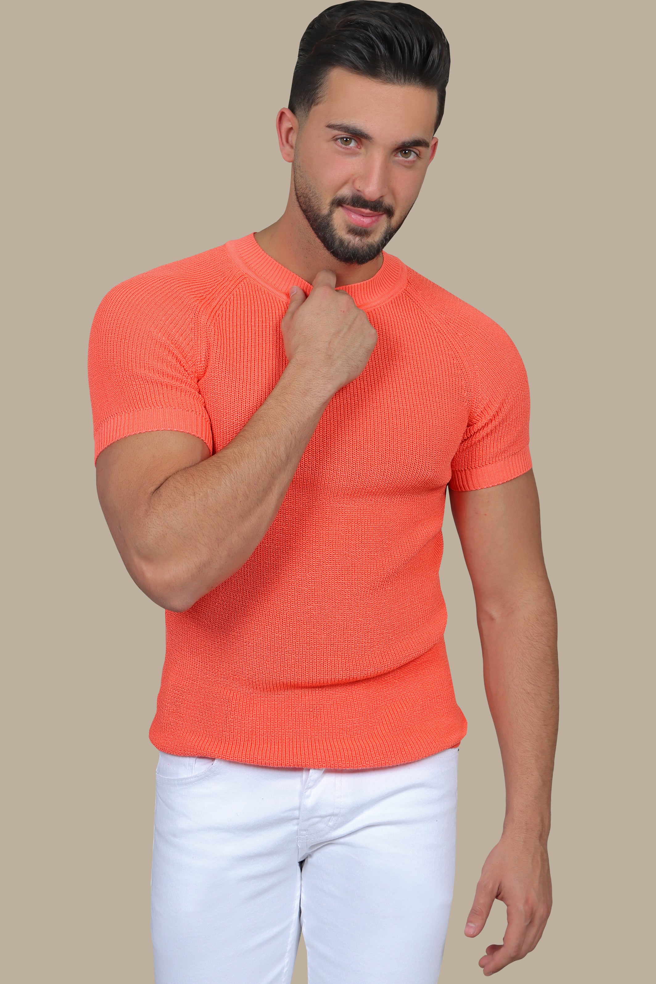 Knitted Round Neck T-Shirt