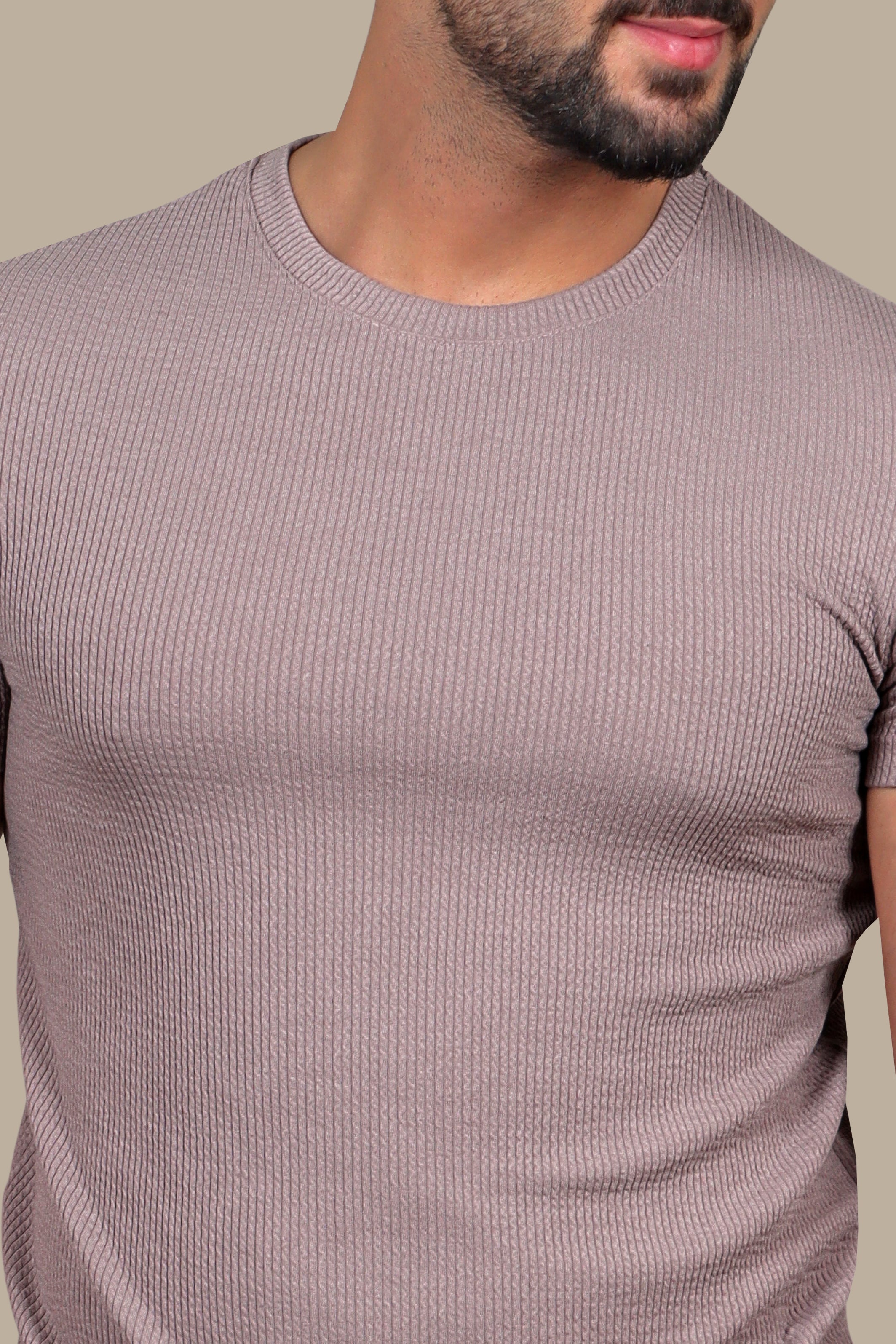 Urban Edge: Black Ripped Vertical Round Neck T-shirt