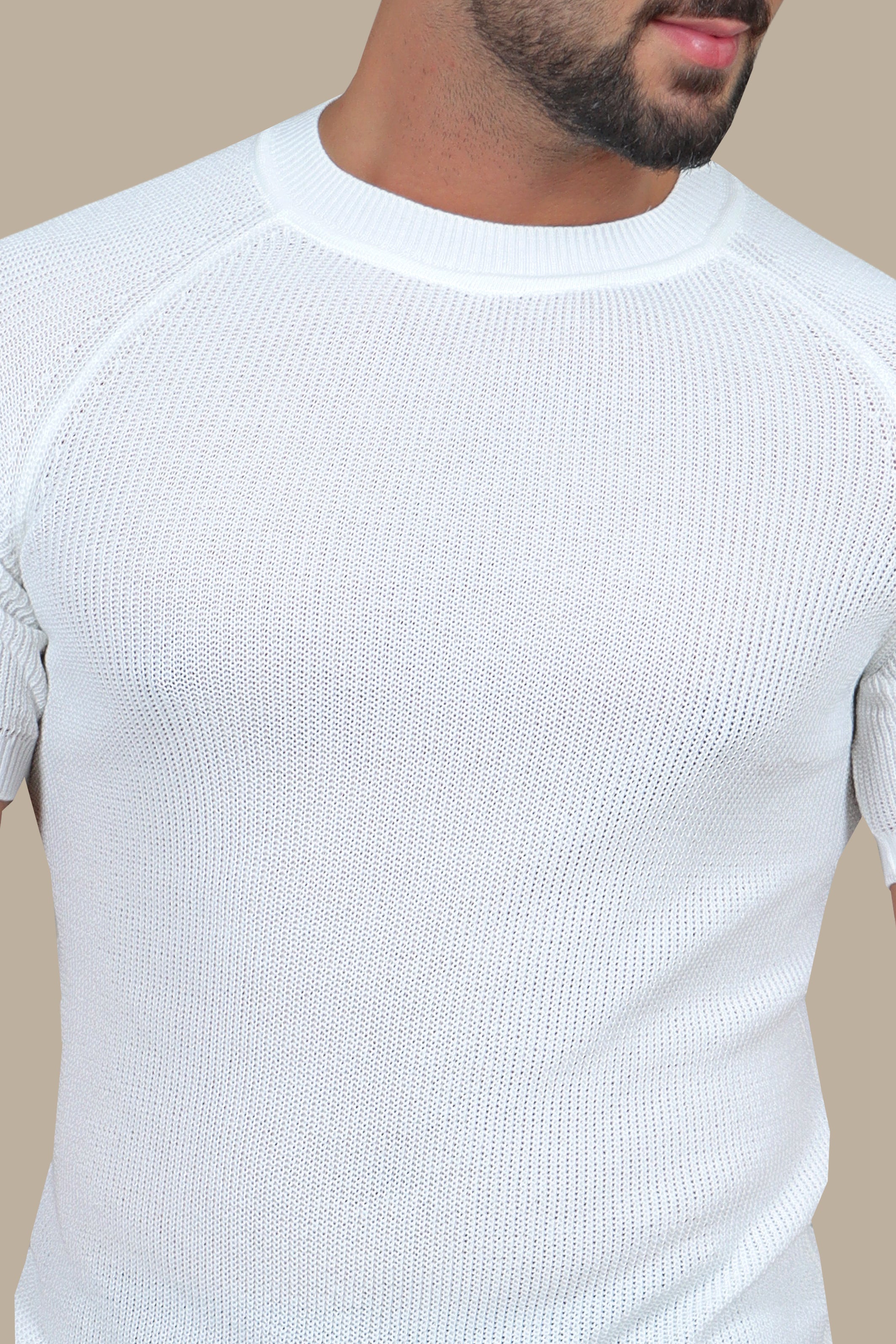 Knitted Round Neck T-Shirt