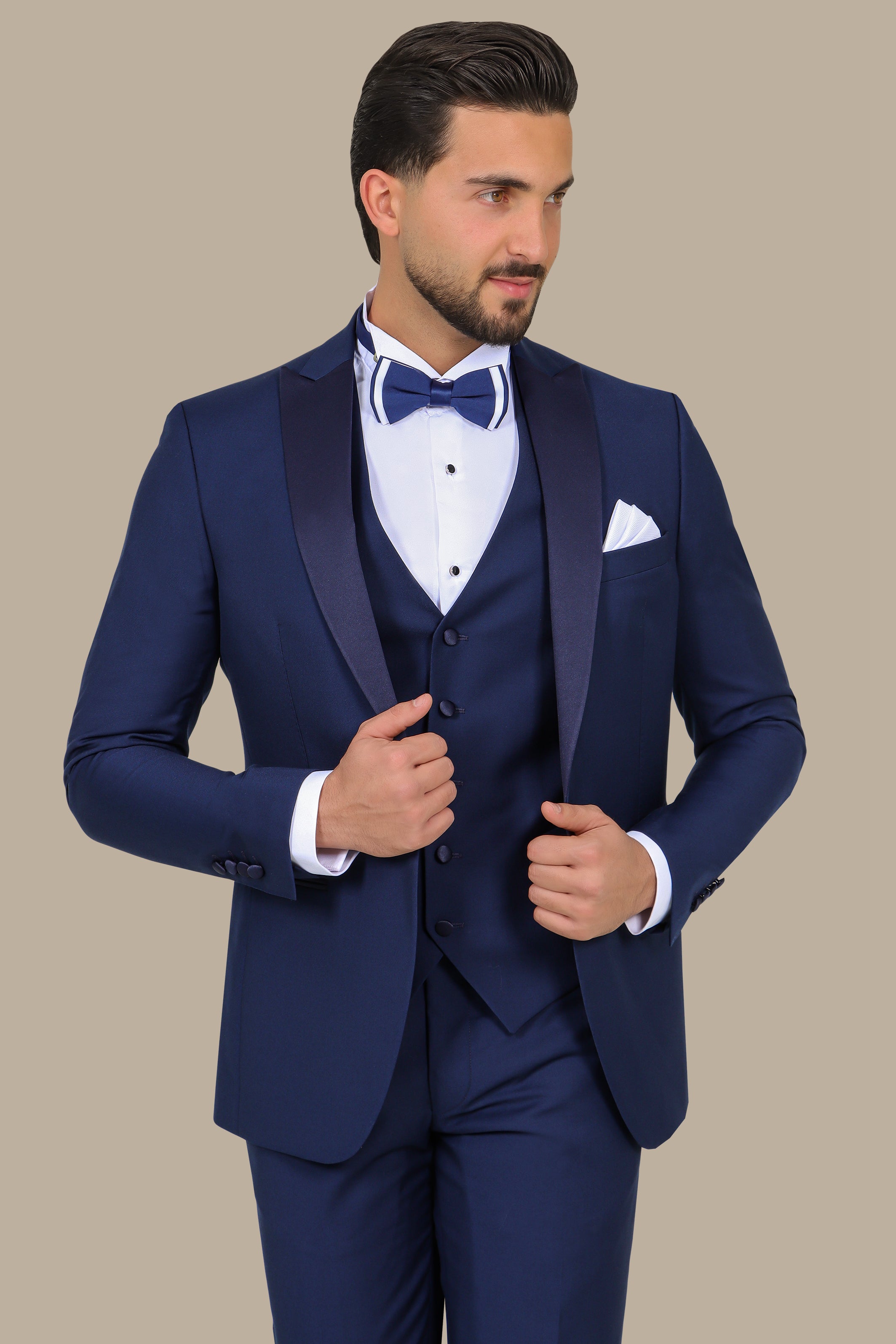 Classic Light Navy Tuxedo Peak 3-Piece Set