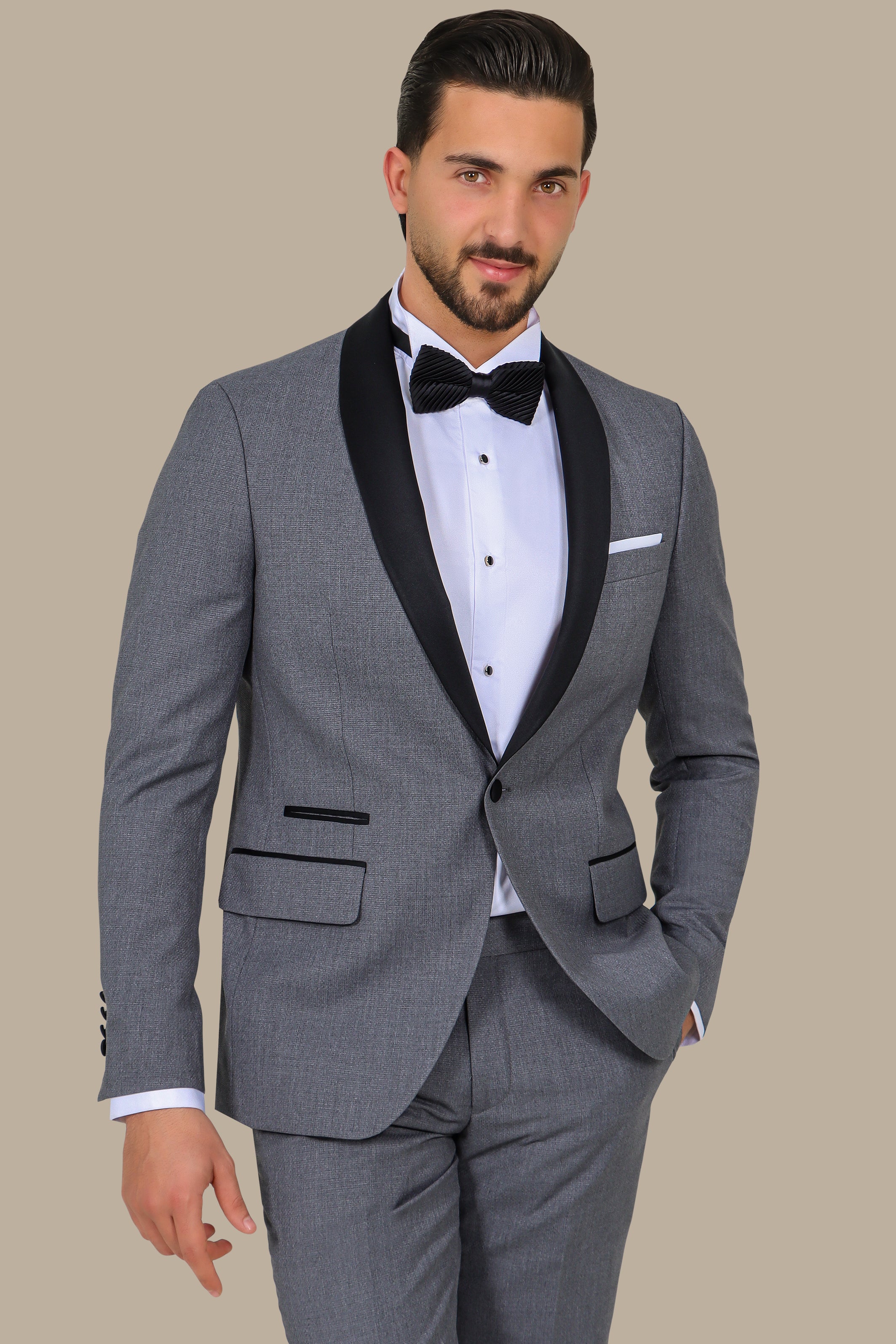 Grey Colchale Structured Tuxedo