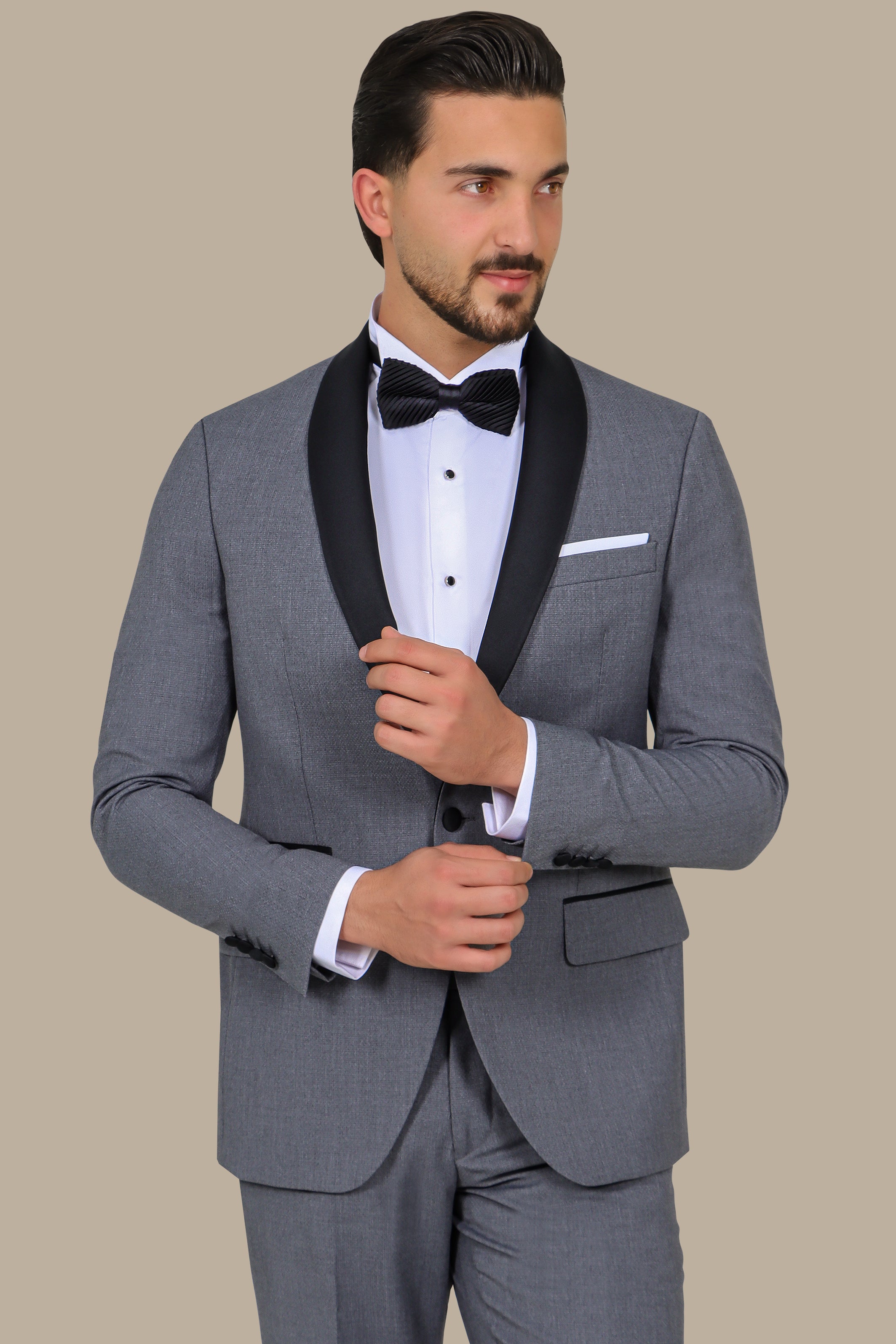 Grey Colchale Structured Tuxedo