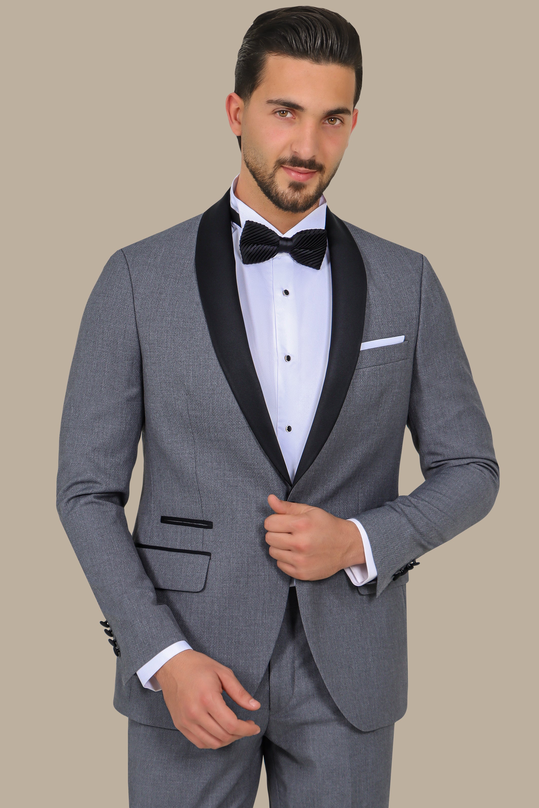 Grey Colchale Structured Tuxedo