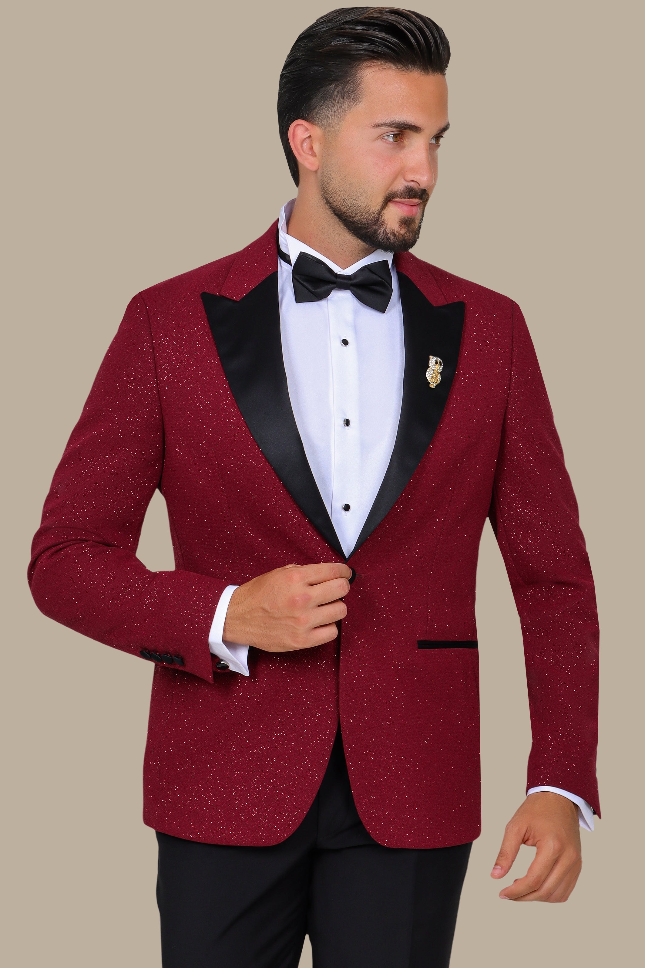 Burgundy Glittered Tuxedo – FV Special Collection