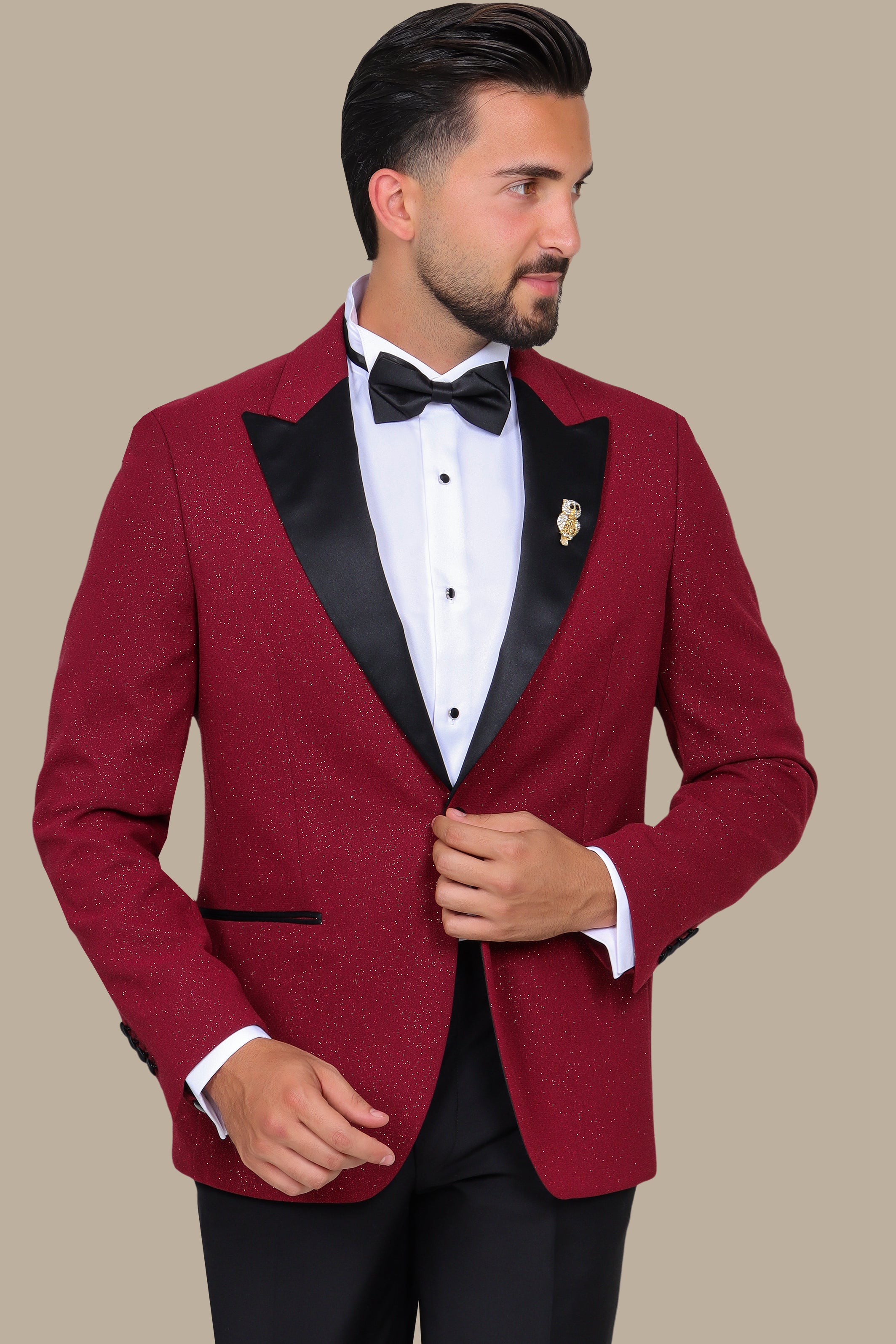 Burgundy Glittered Tuxedo – FV Special Collection