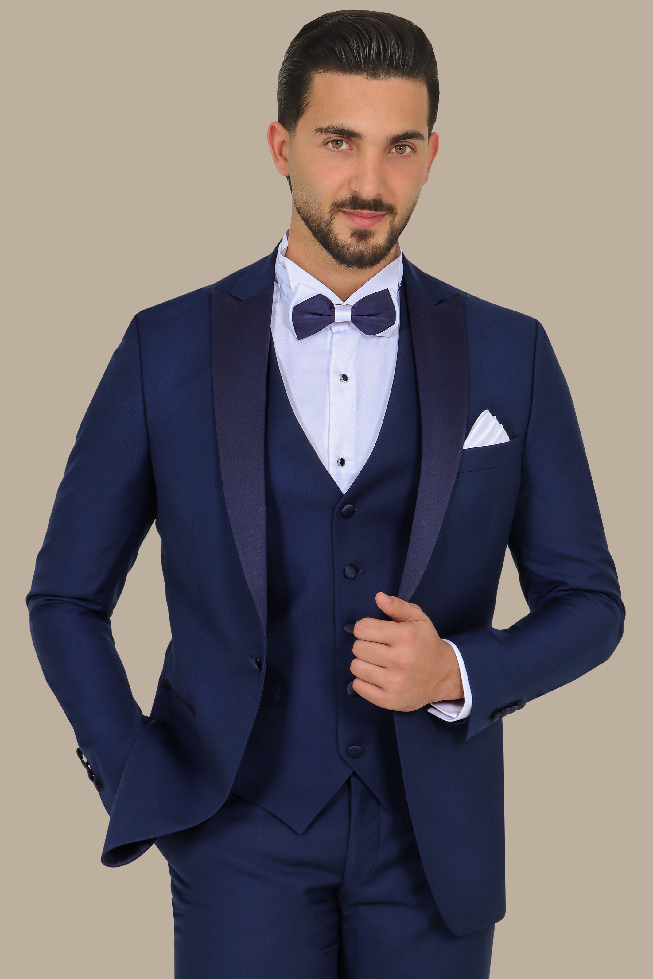 Classic Light Navy Tuxedo Peak 3-Piece Set