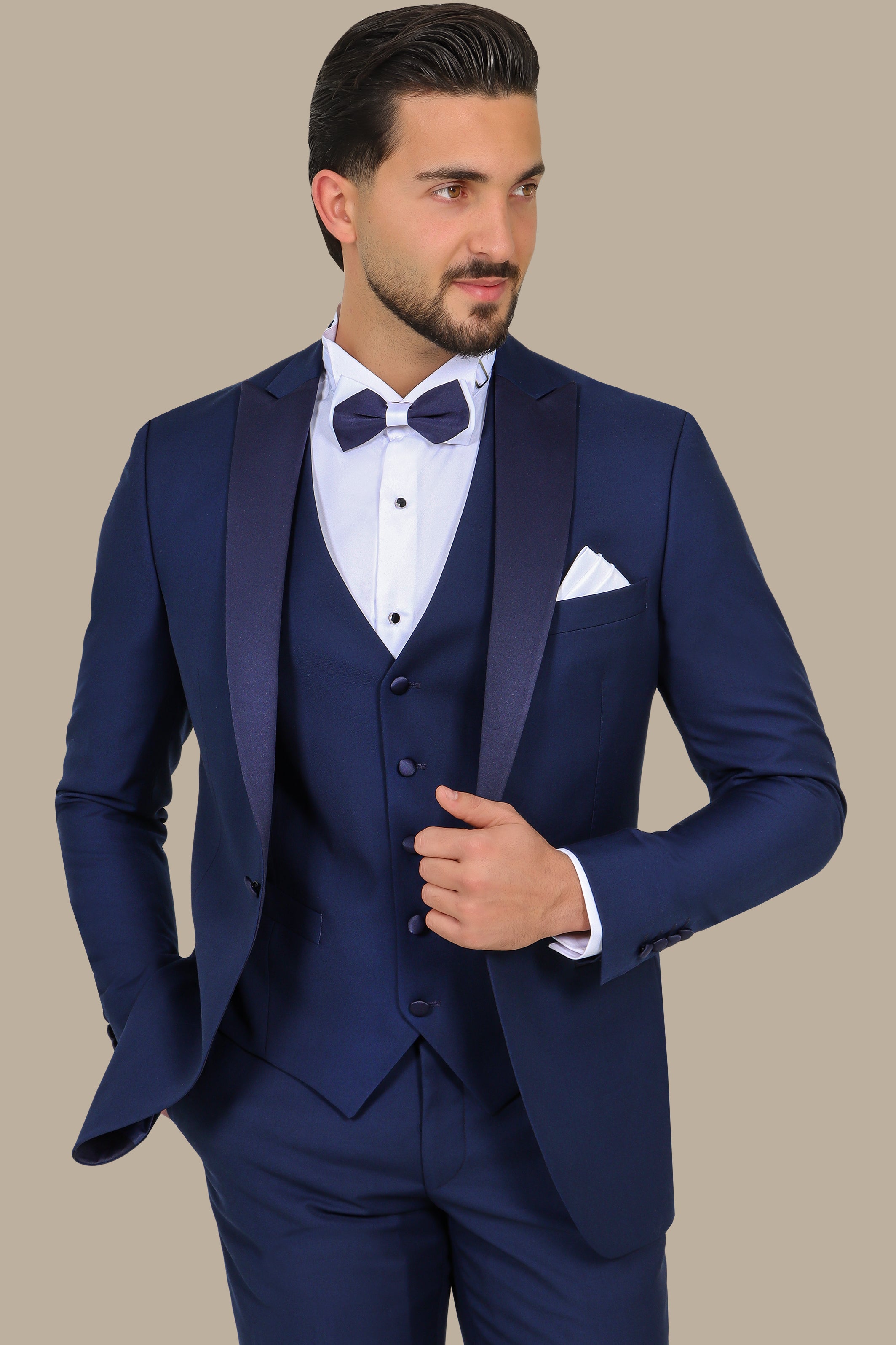 Classic Light Navy Tuxedo Peak 3-Piece Set