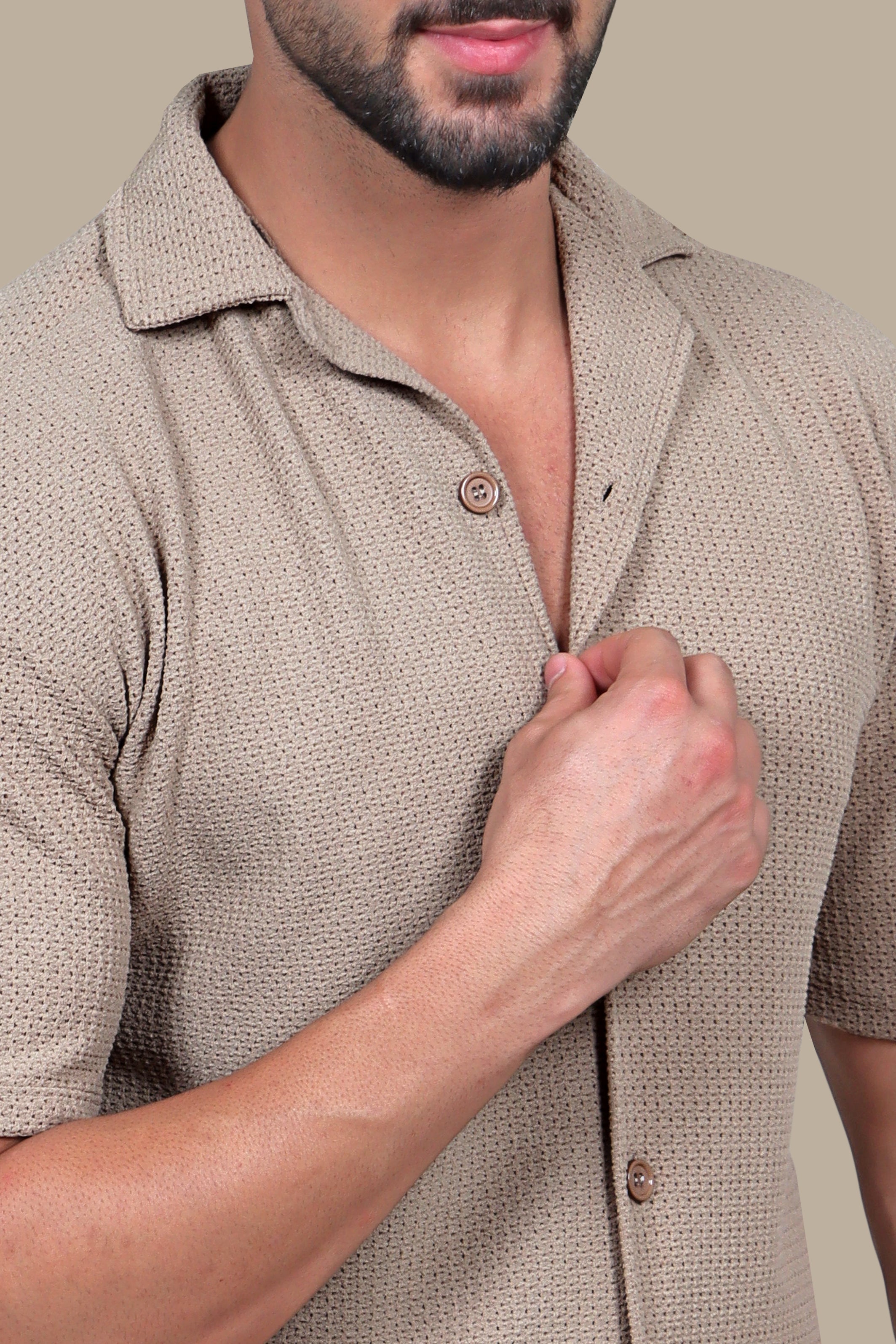 Beige Dotted Breathable Tracksuit