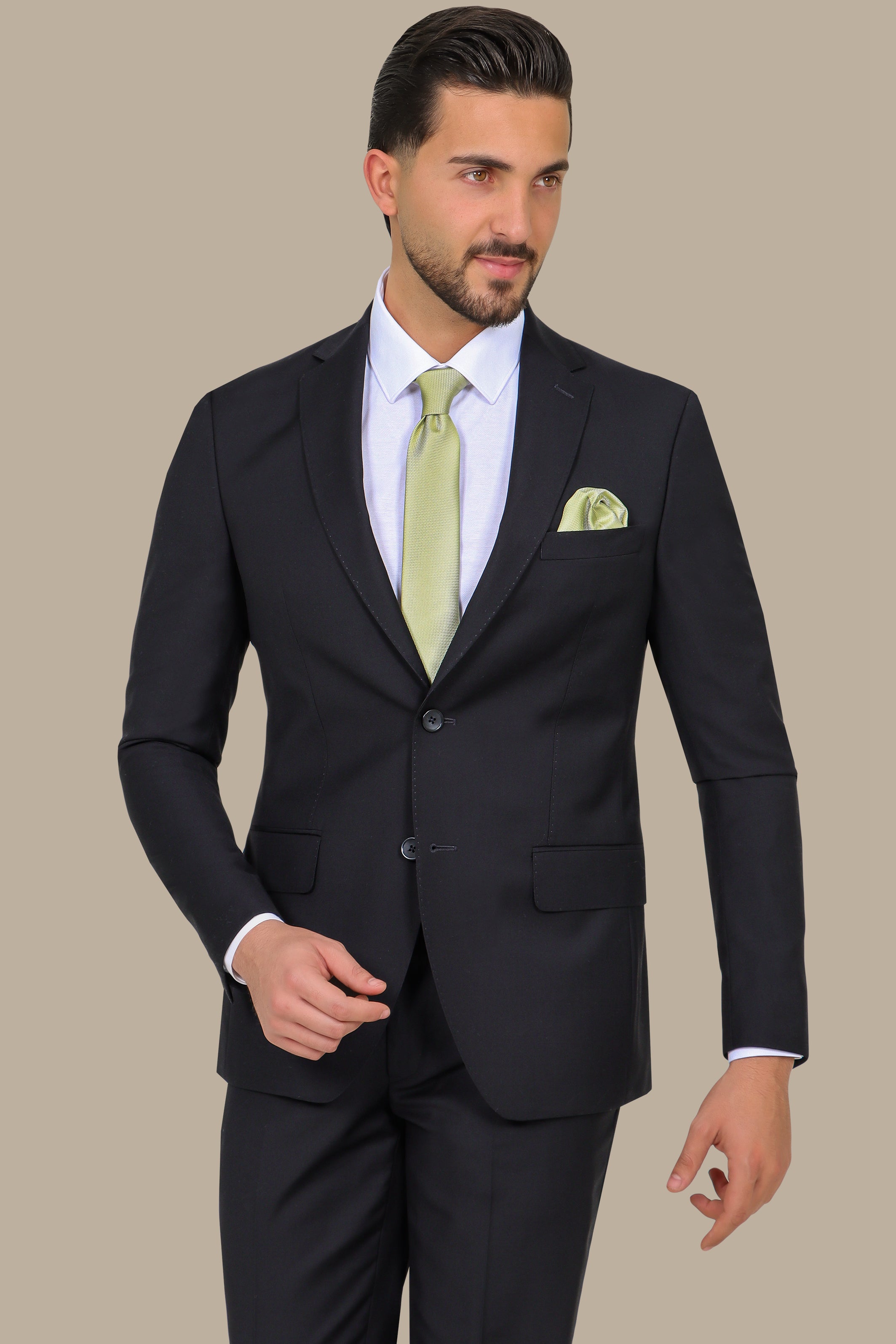 Classic Elegance: The Black Plain Notch Suit