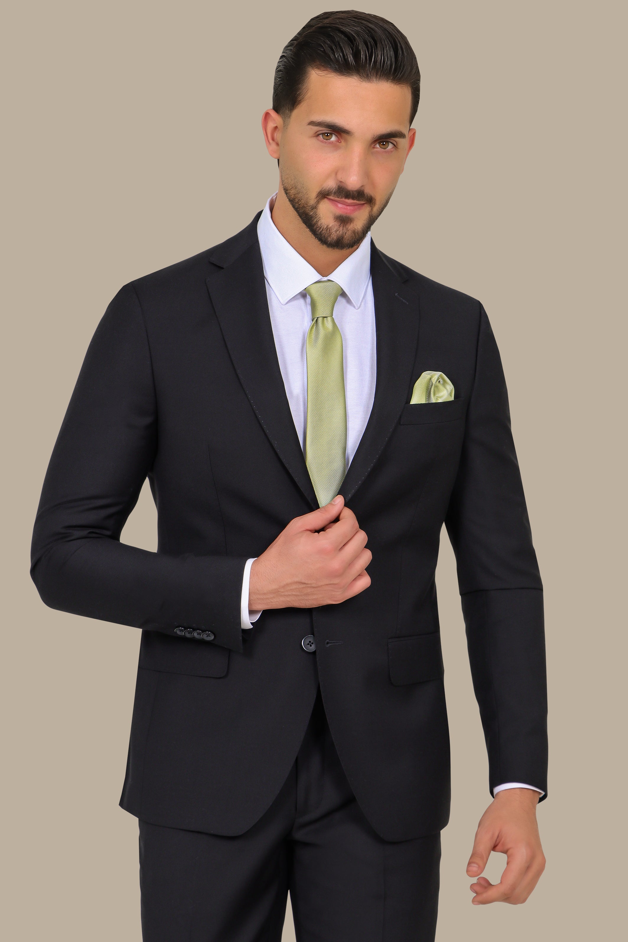 Classic Elegance: The Black Plain Notch Suit