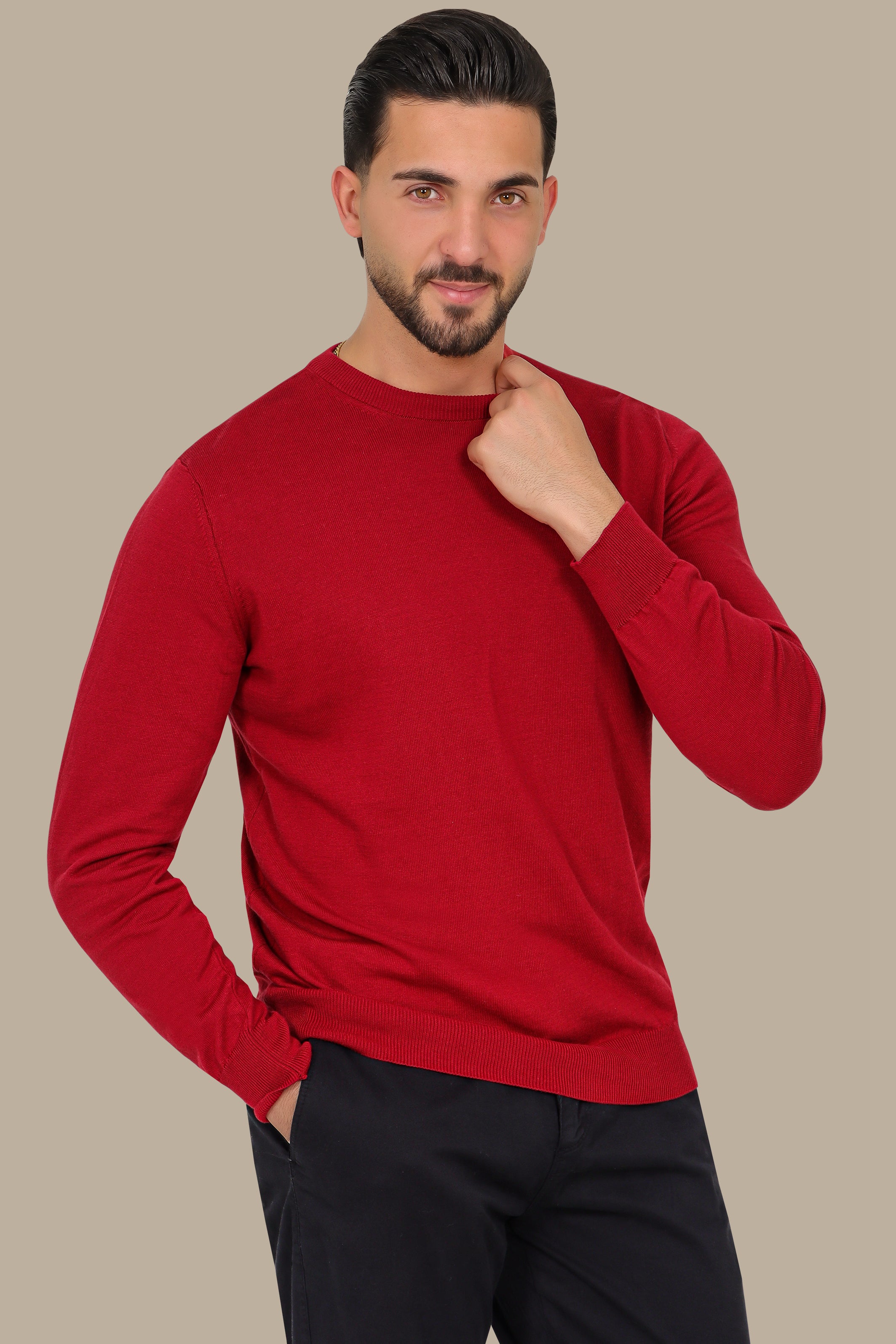 Red Round Neck Sweater