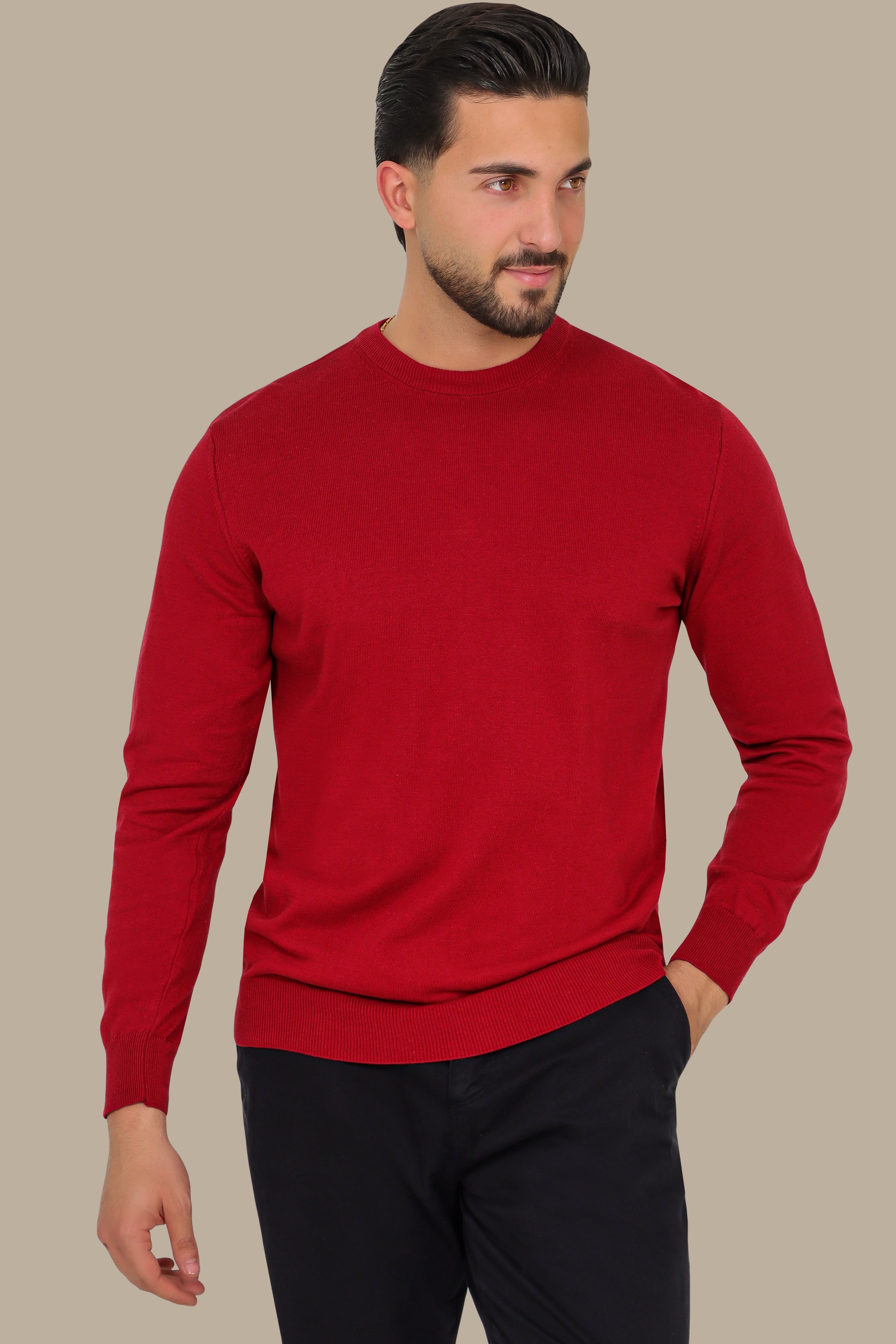 Red Round Neck Sweater