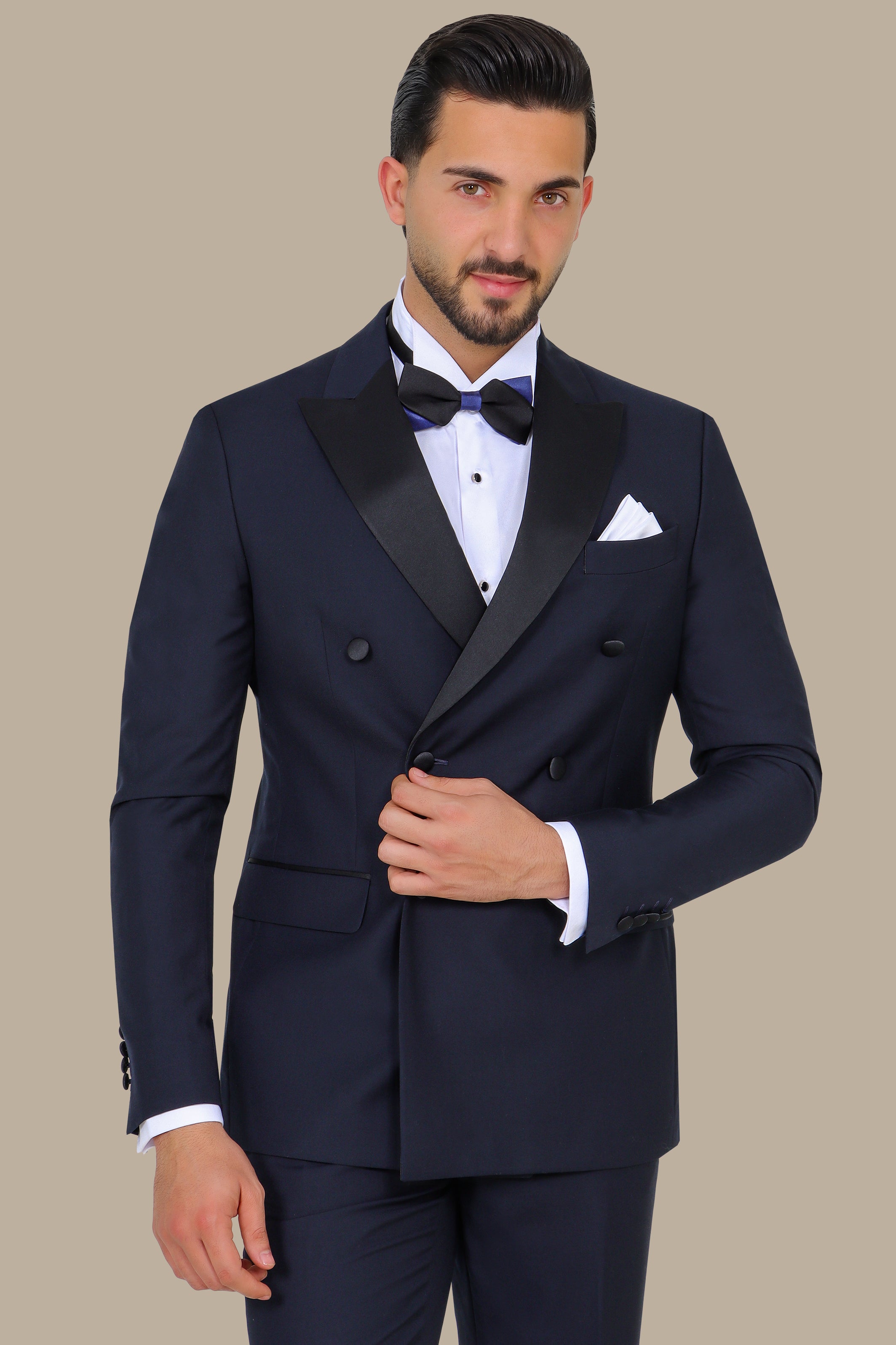 Navy Double-Breasted Elegance: A Timeless Statement
