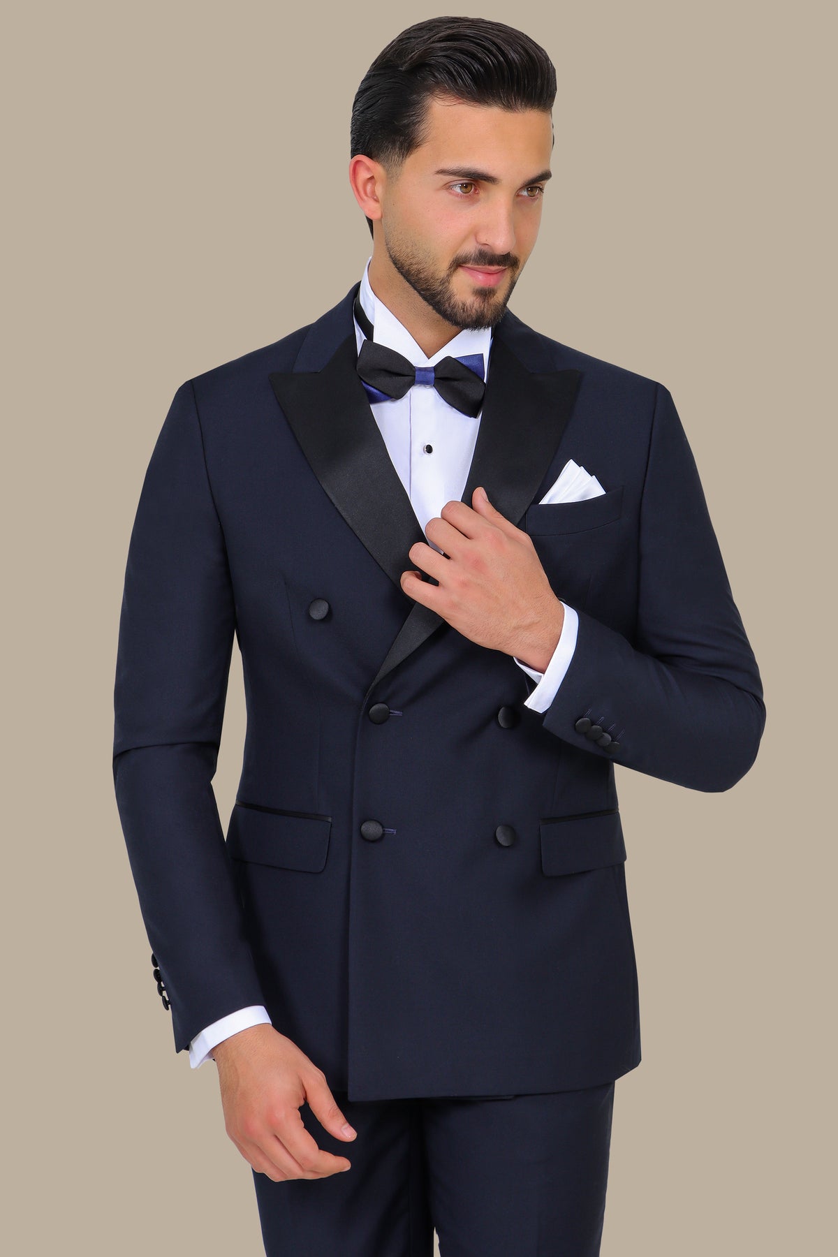 Navy Double-Breasted Elegance: A Timeless Statement
