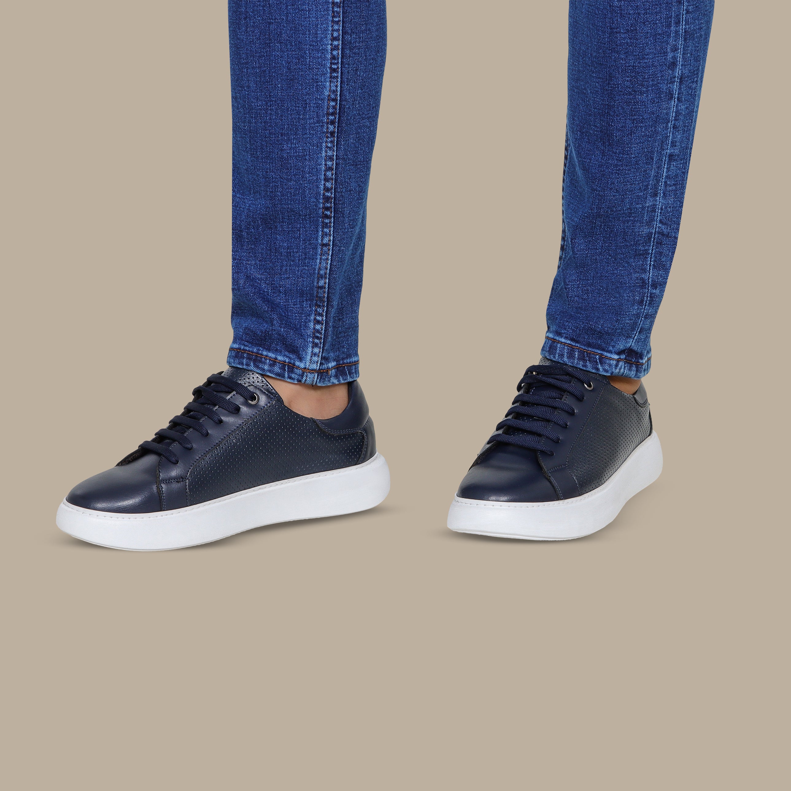 Navy Trainers with Sleek Finish