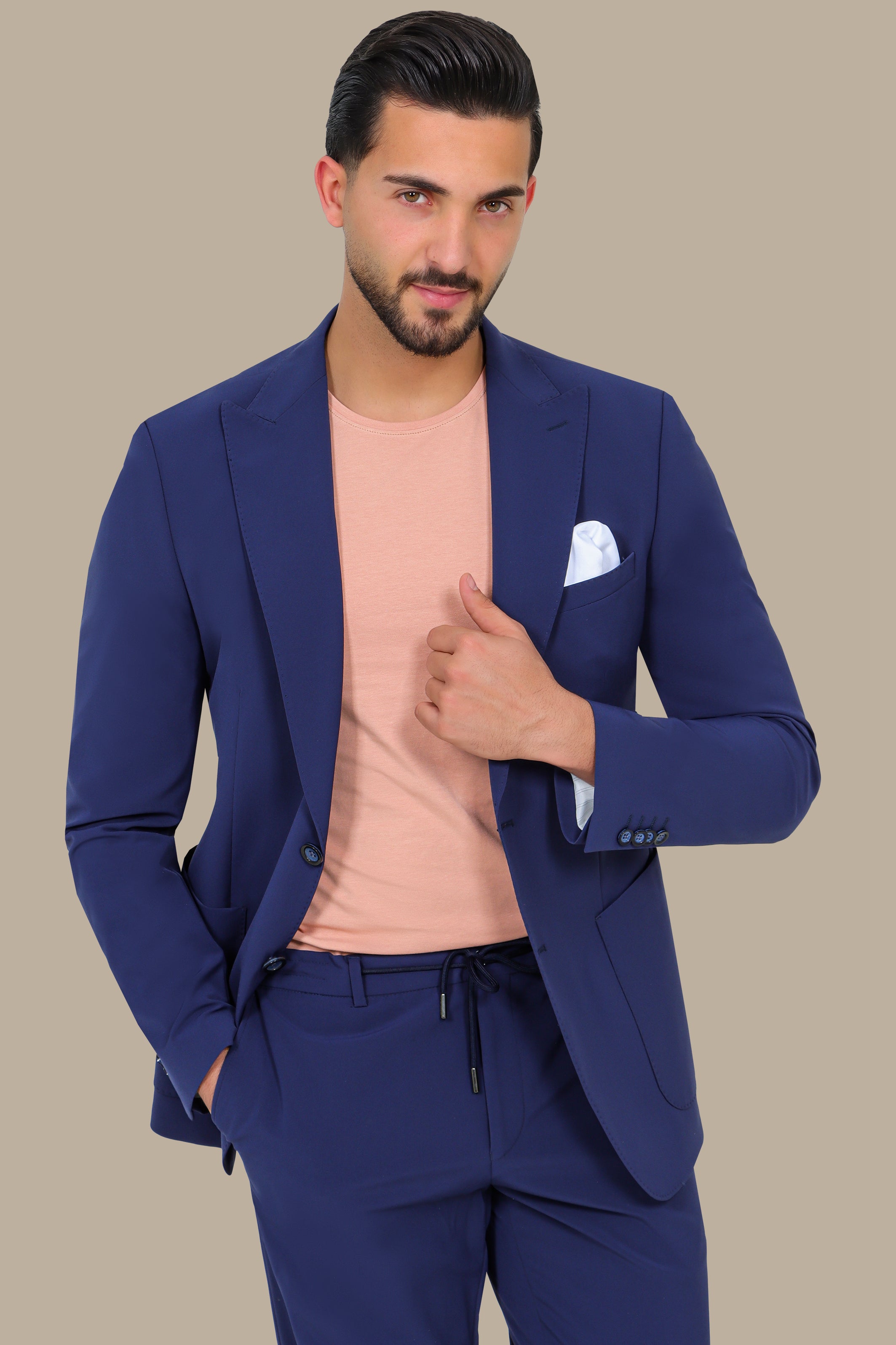 Travel Suit Peak Lapel | Blue