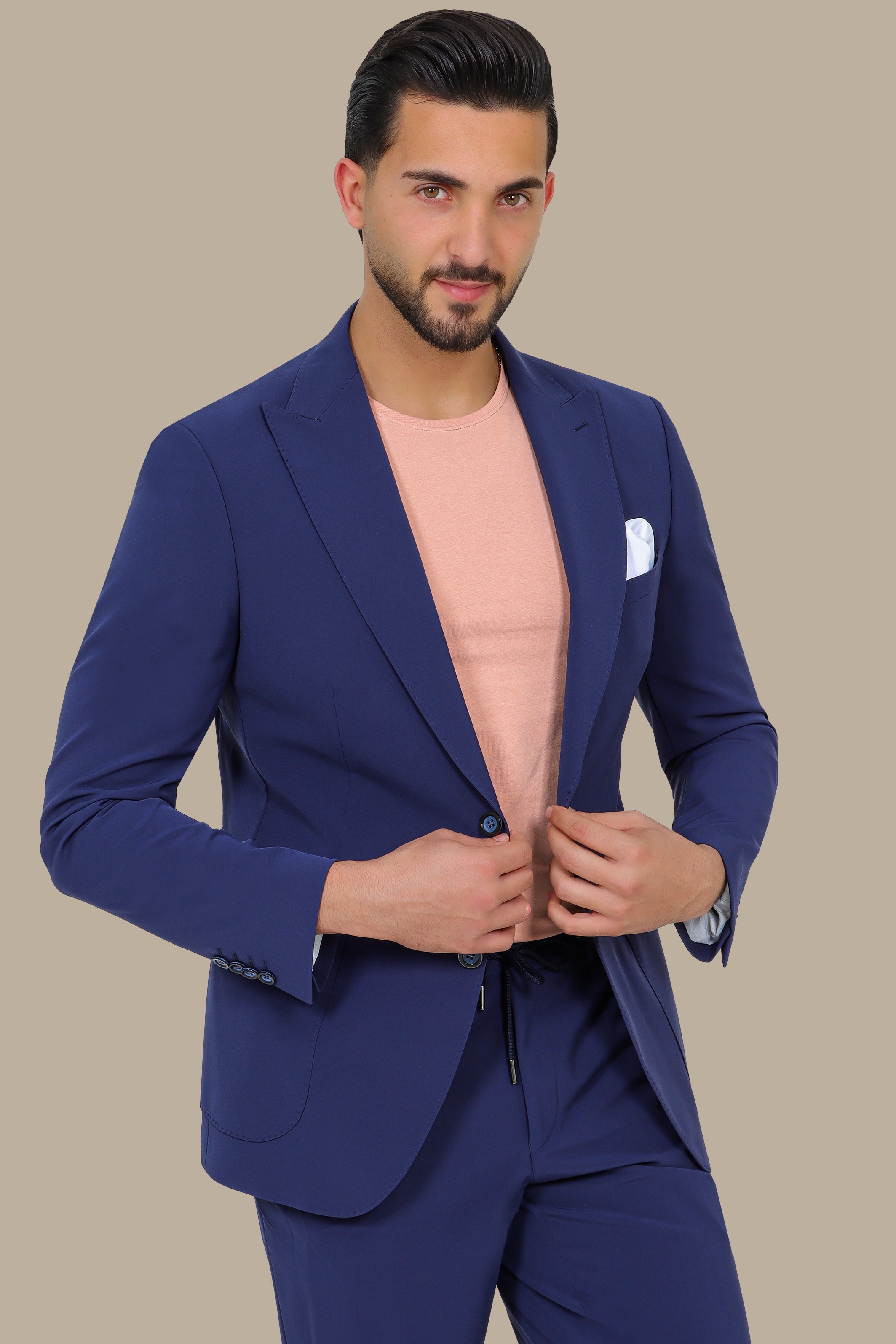 Travel Suit Peak Lapel | Blue