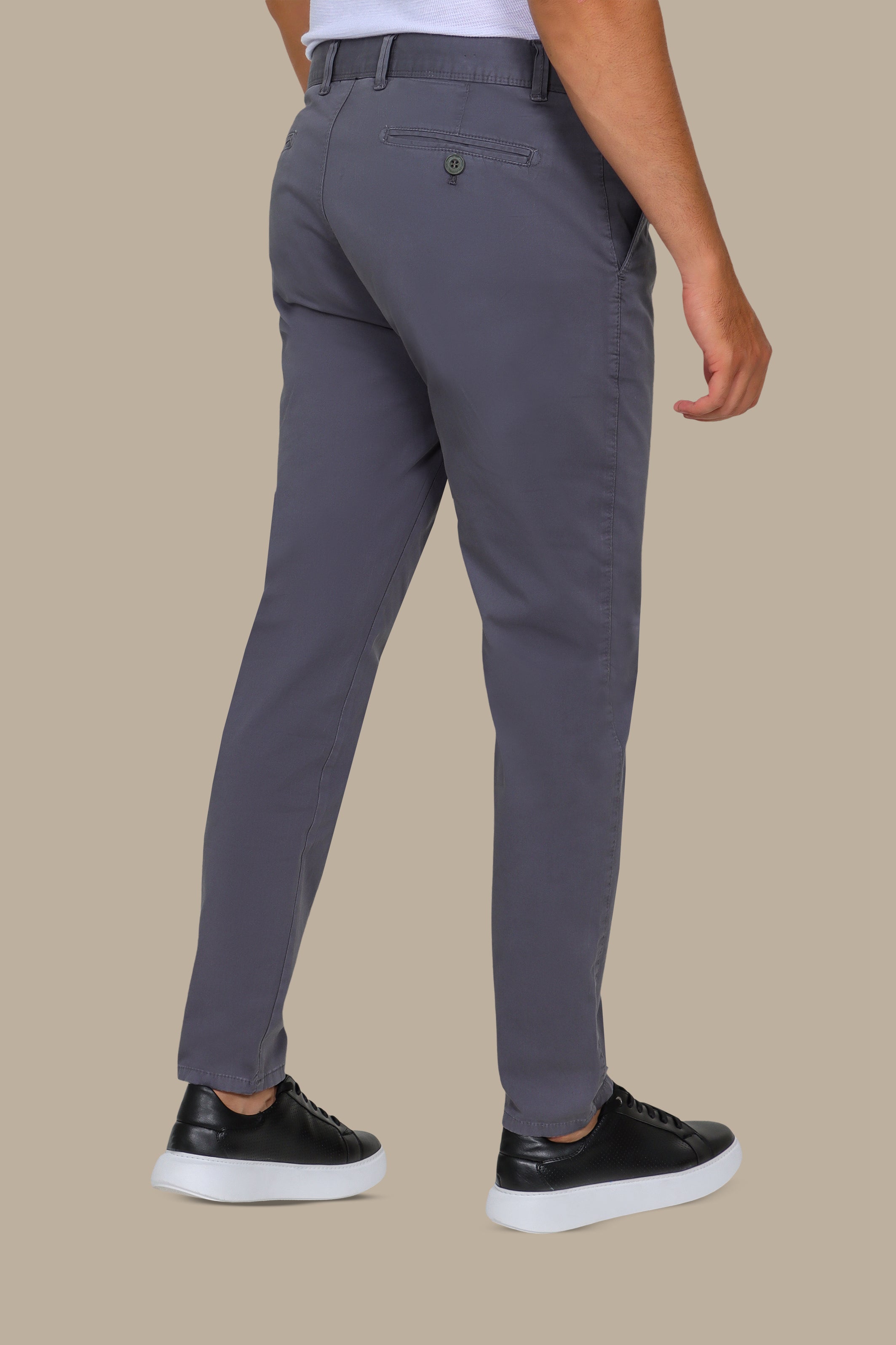 Grey Plain Chino Pants