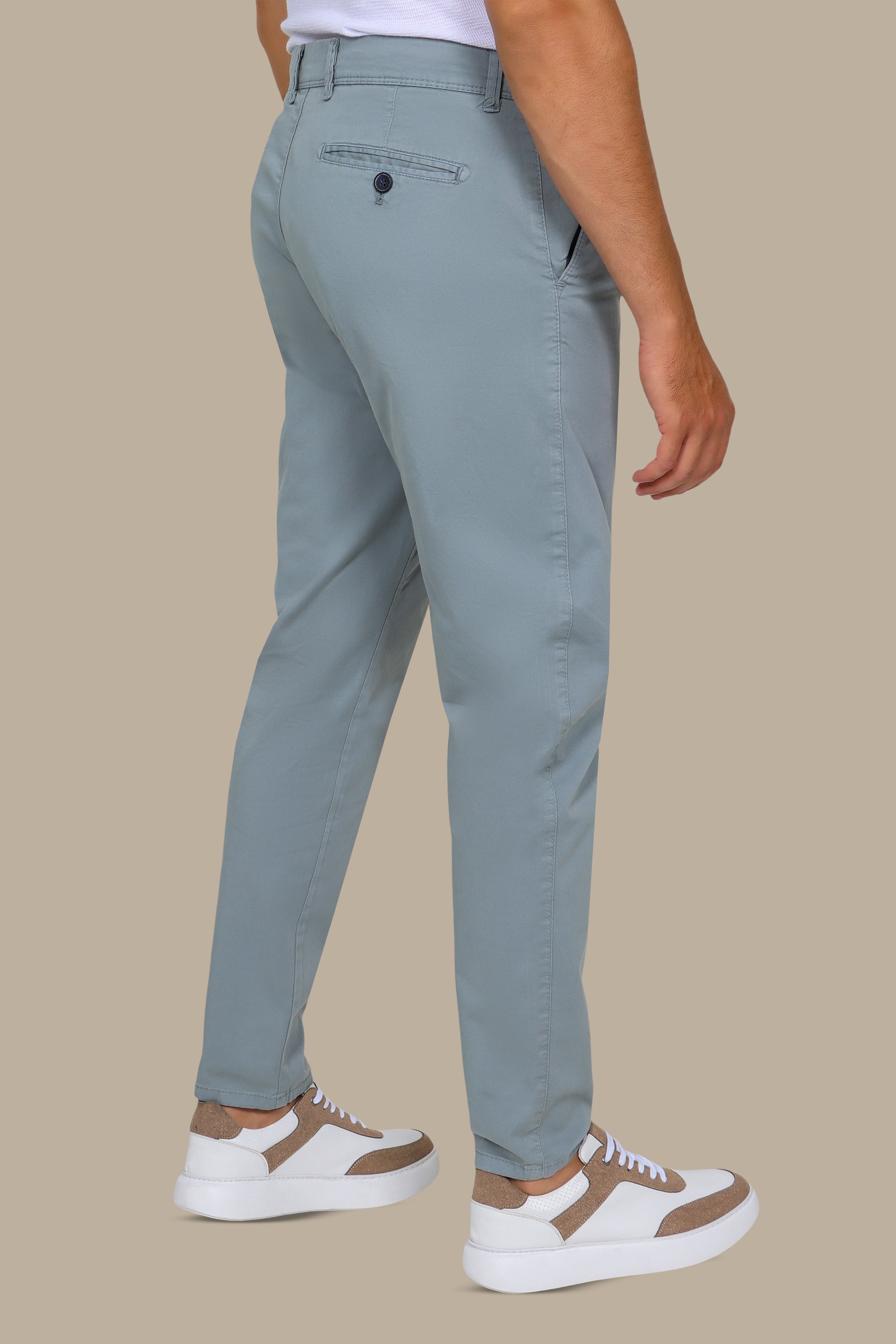 Light Petrol Plain Chinos