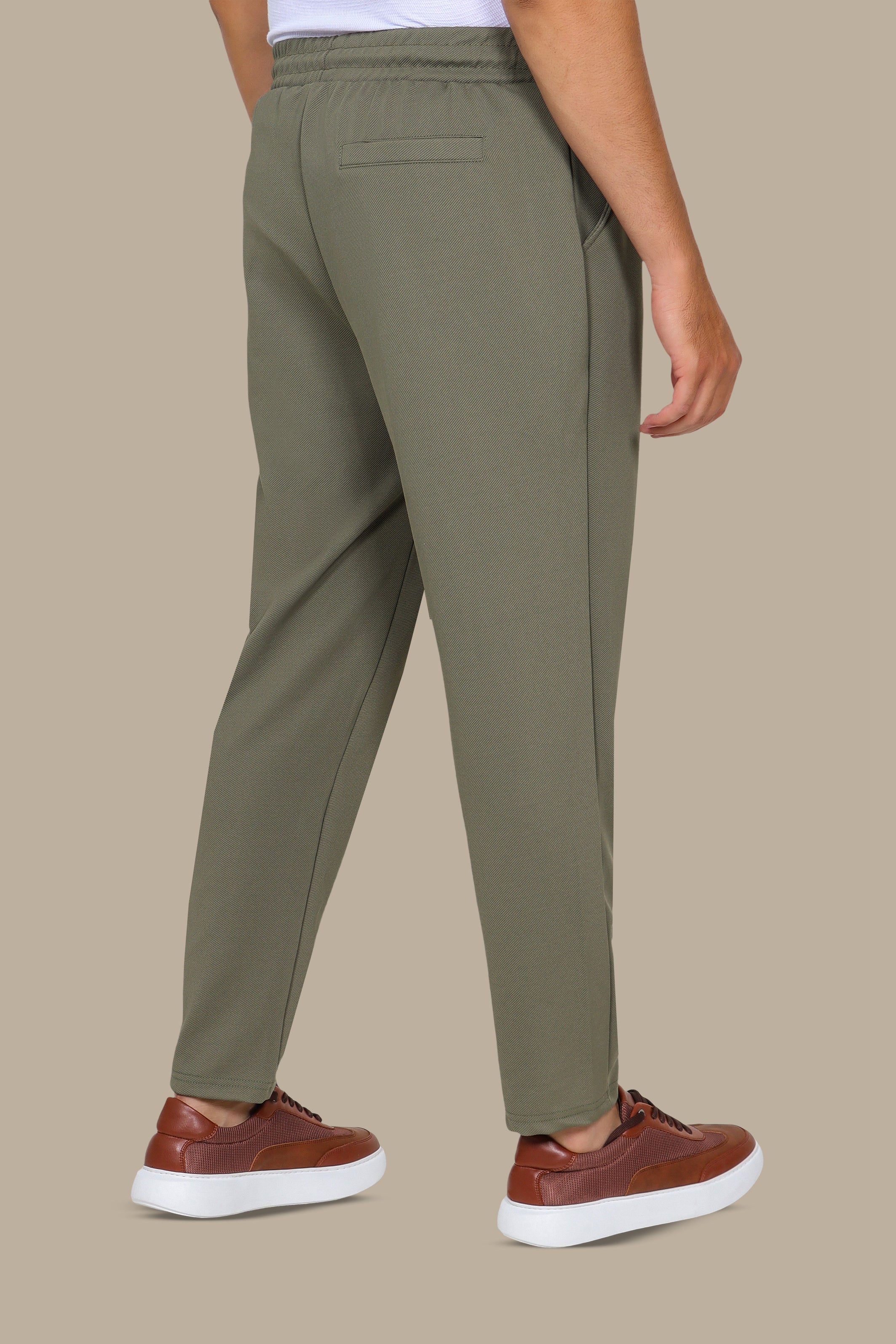 Olive Ribbed Aerobin Pants