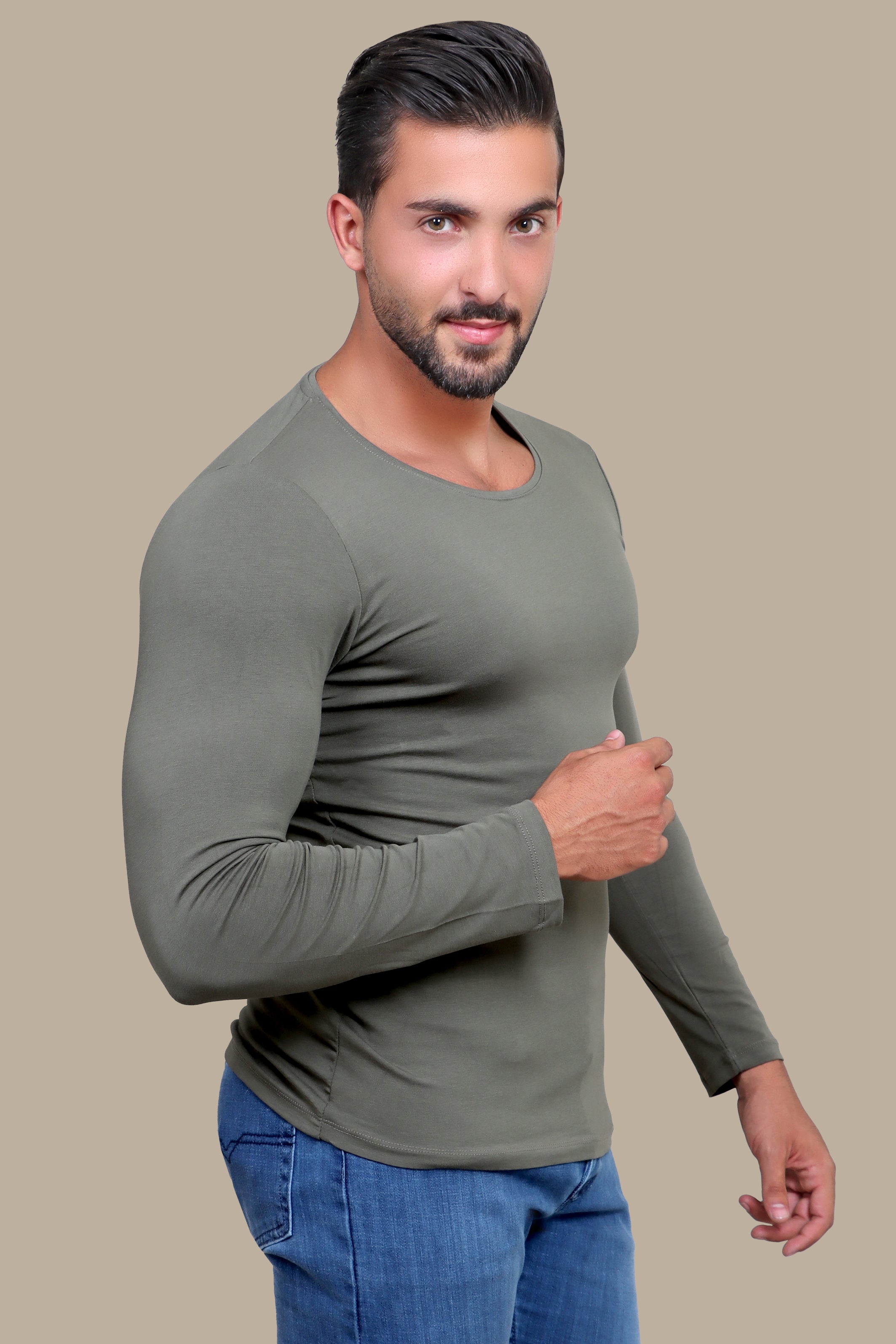 Khaki Comfort Long Sleeve Tee