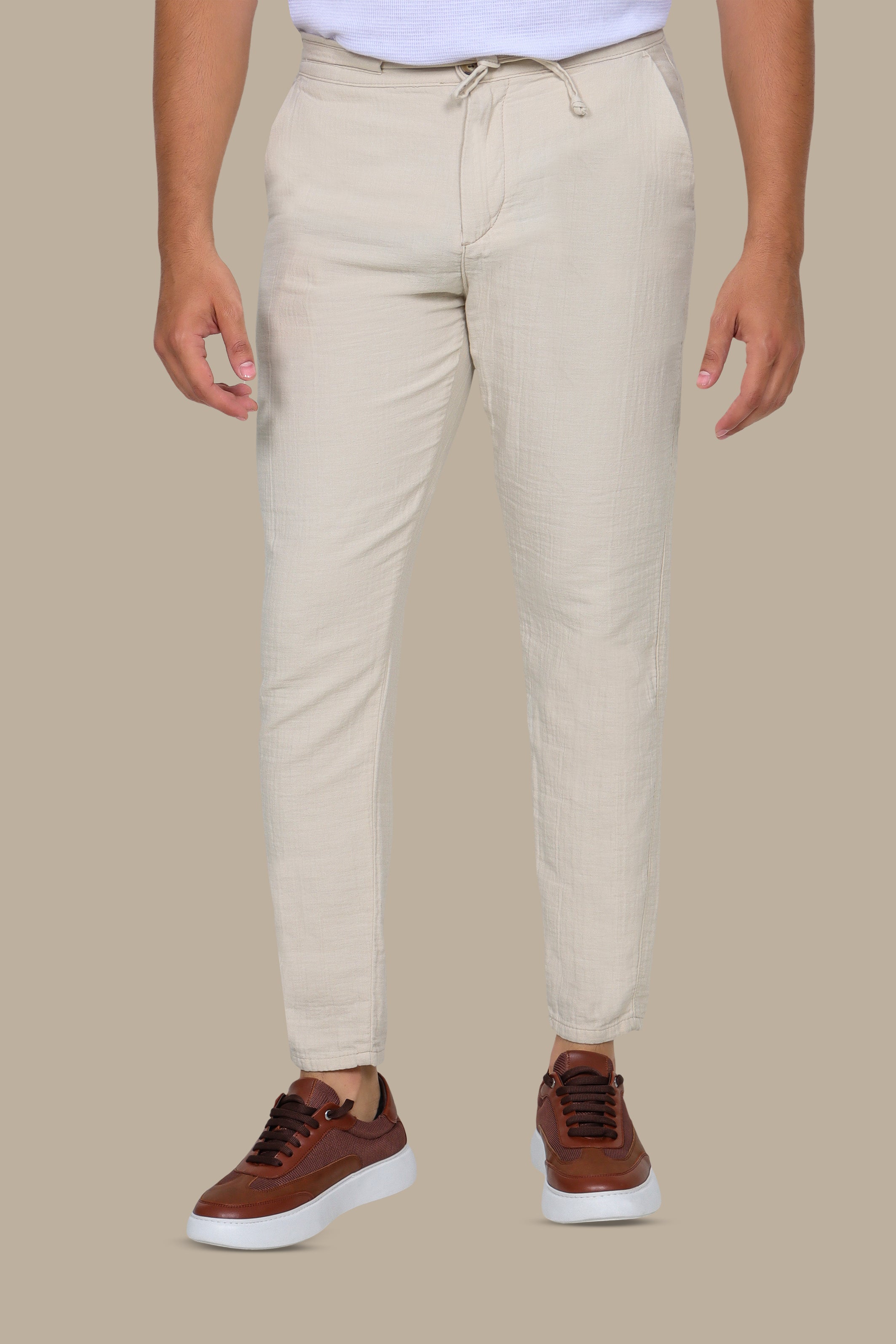 Classic Beige Linen Pant