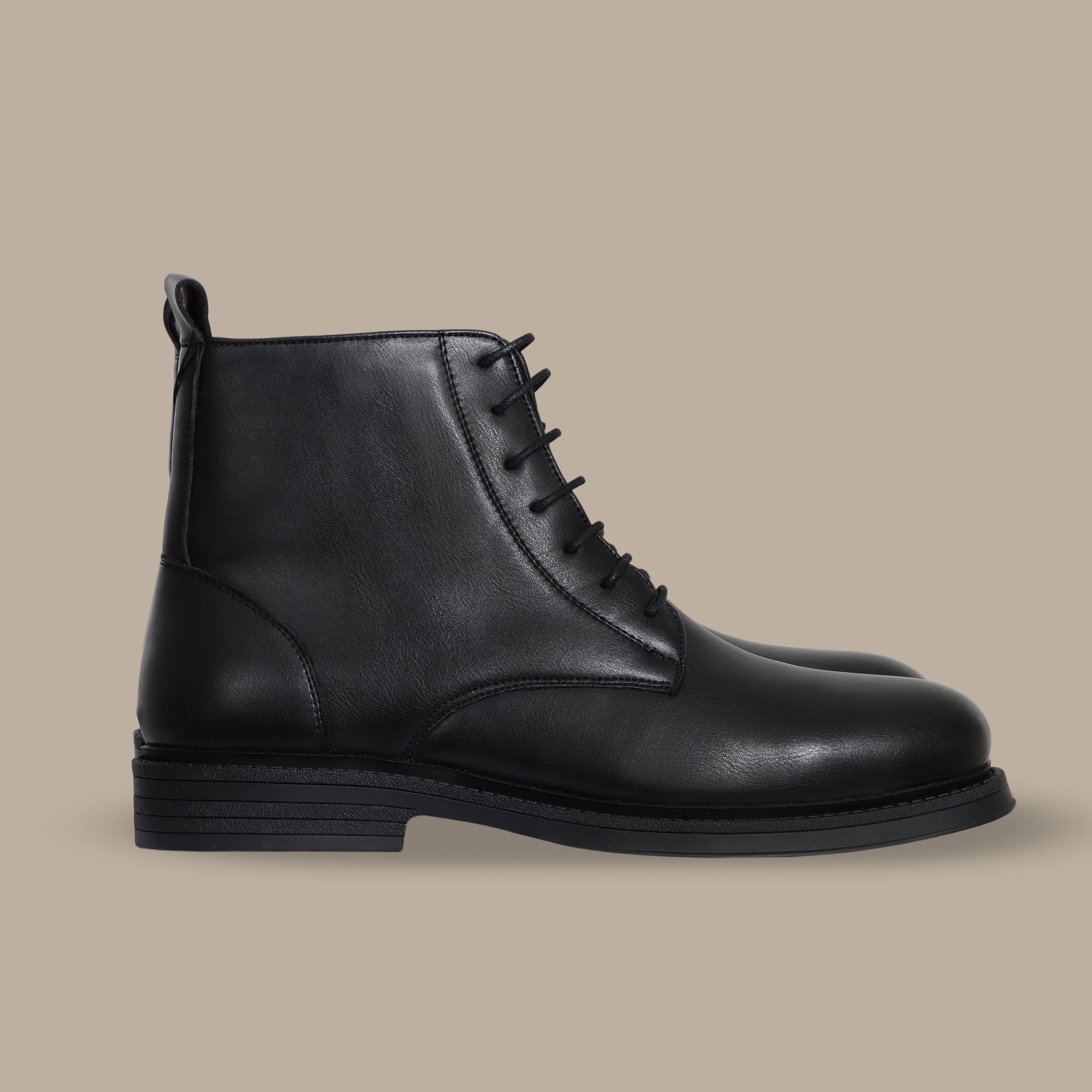 Classic Black Lace-Up Ankle Boots