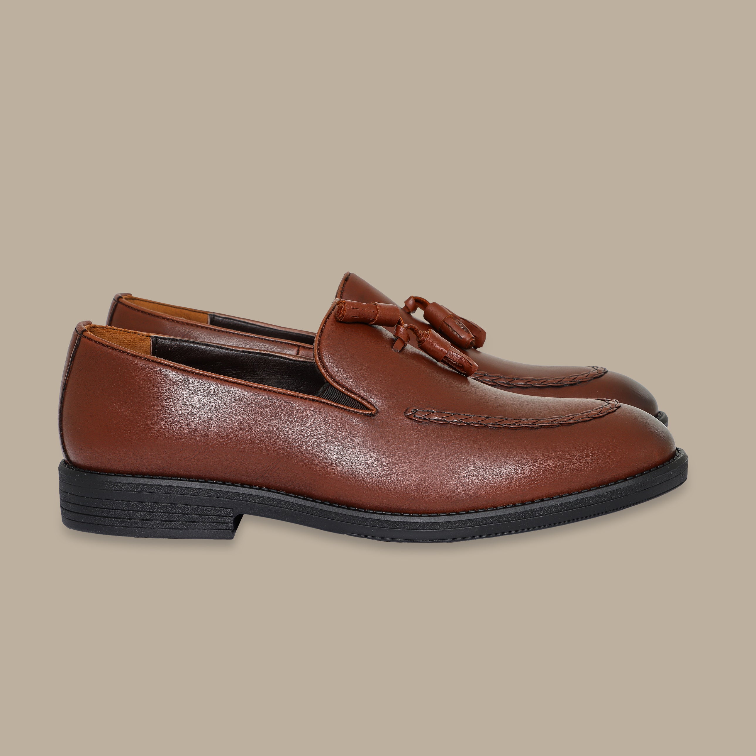 Havane Leather Tassel Loafers