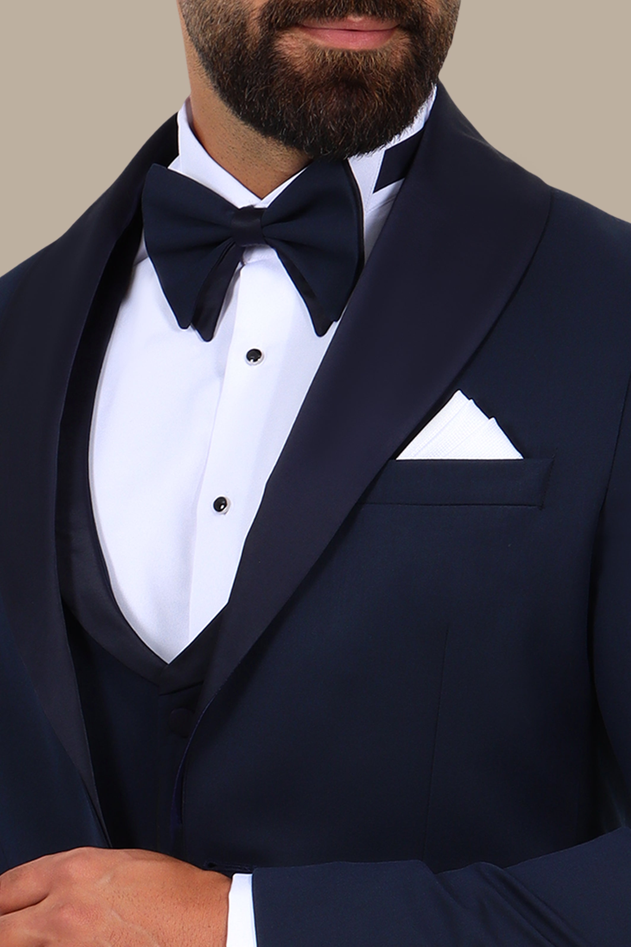 Navy Charm: 4-Piece Shawl Collar Tuxedo