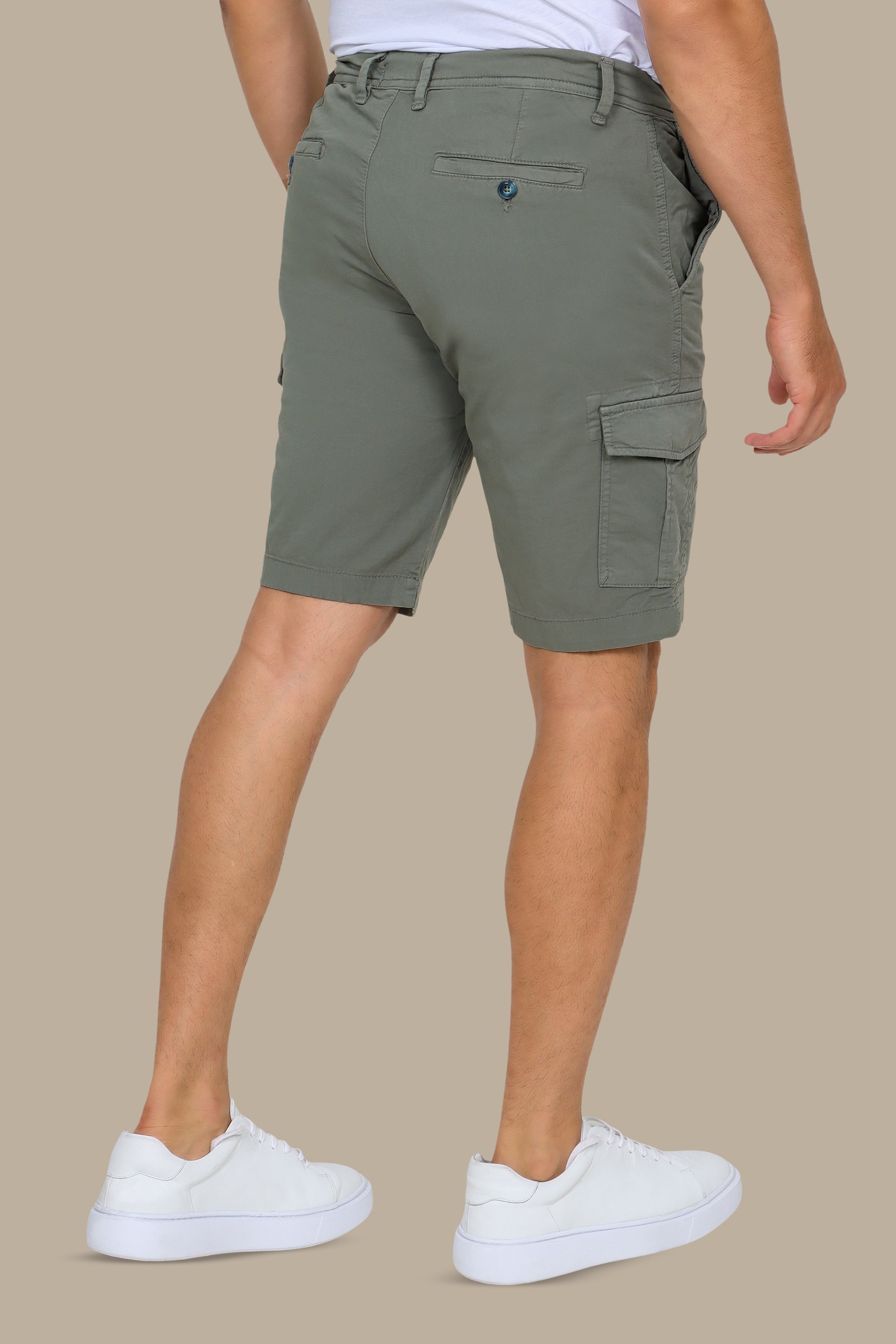 Olive Regular-Fit Cargo Shorts