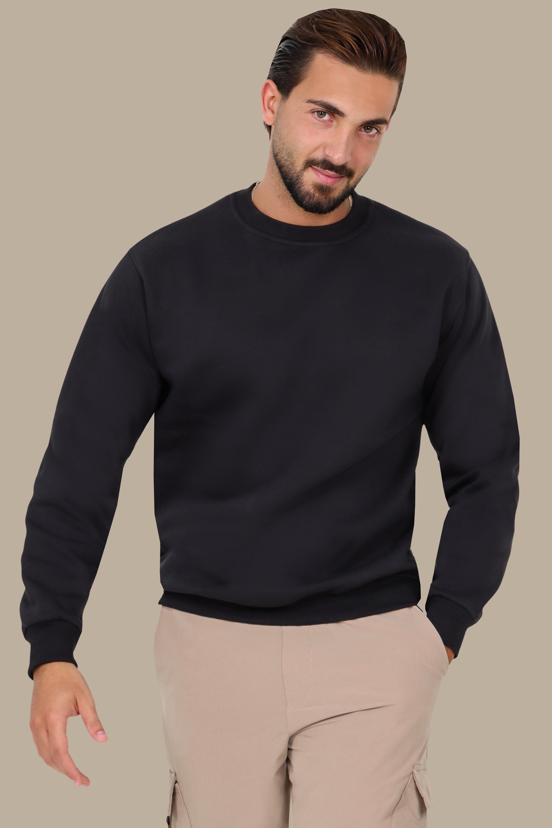 Oversized Basic Sweatshirt – Black